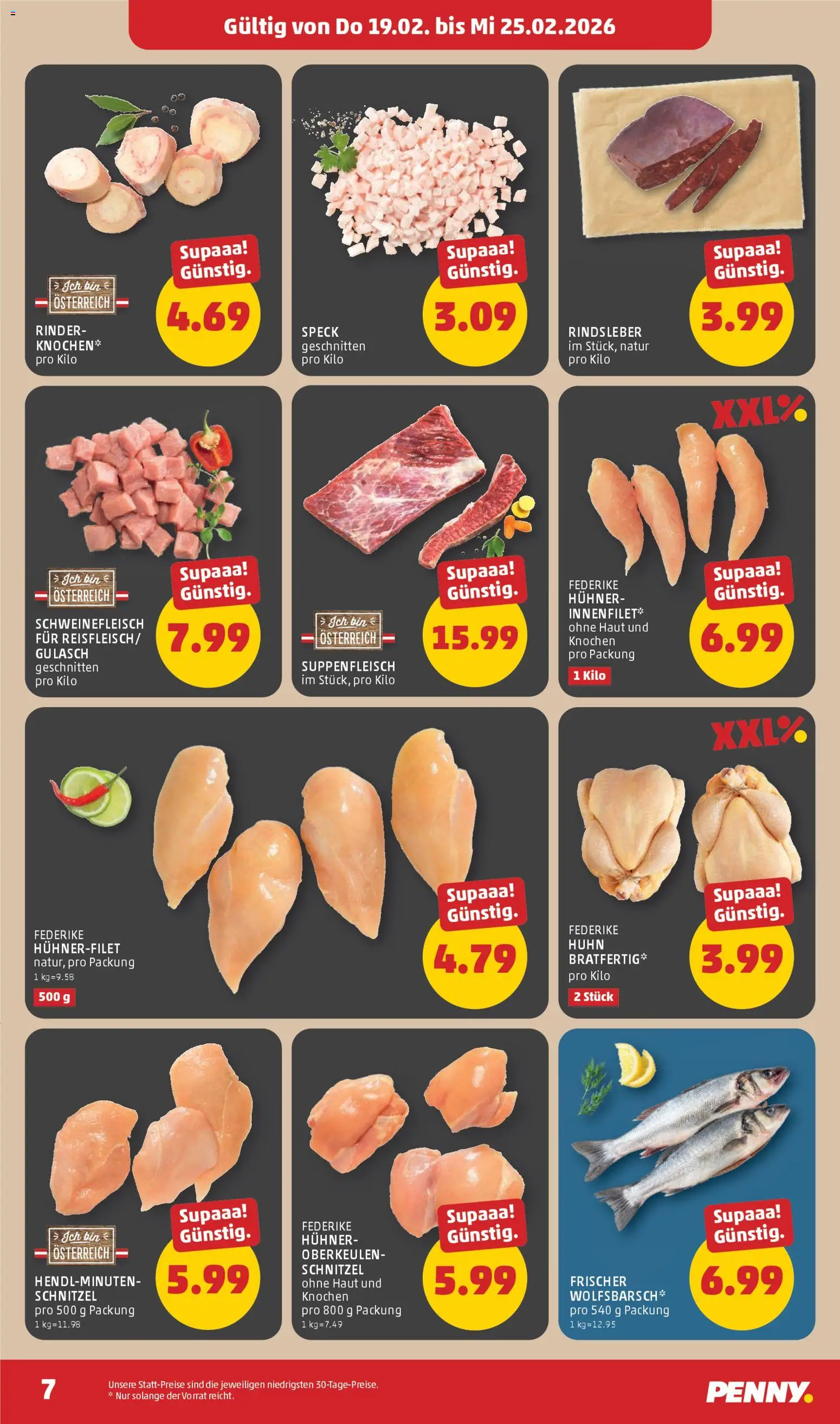 Penny Markt Flugblatt gültig ab 19.02.2026 | Seite: 7 | Produkte: Schweinefleisch