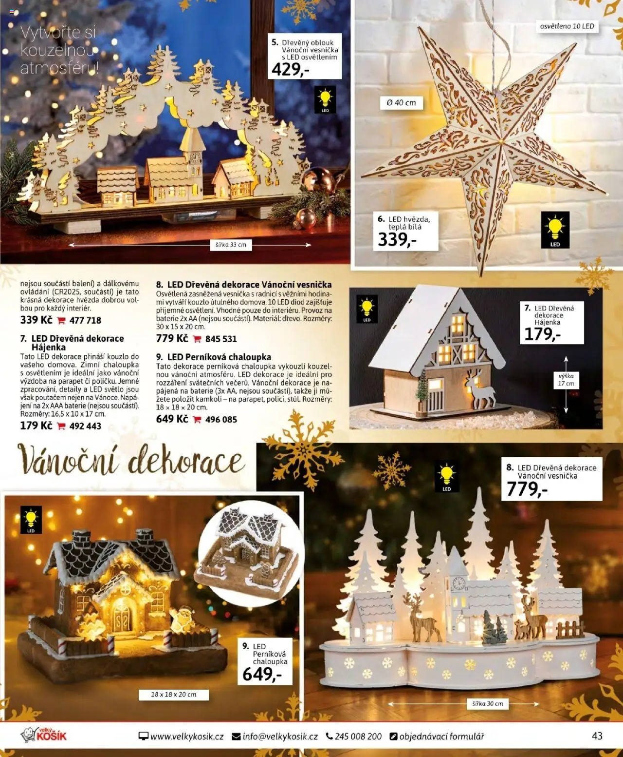 Velký Košík katalog říjen od 01.10.2025 | Strana: 43 | Produkty: Baterie, LED, Dekorace, LED světlo