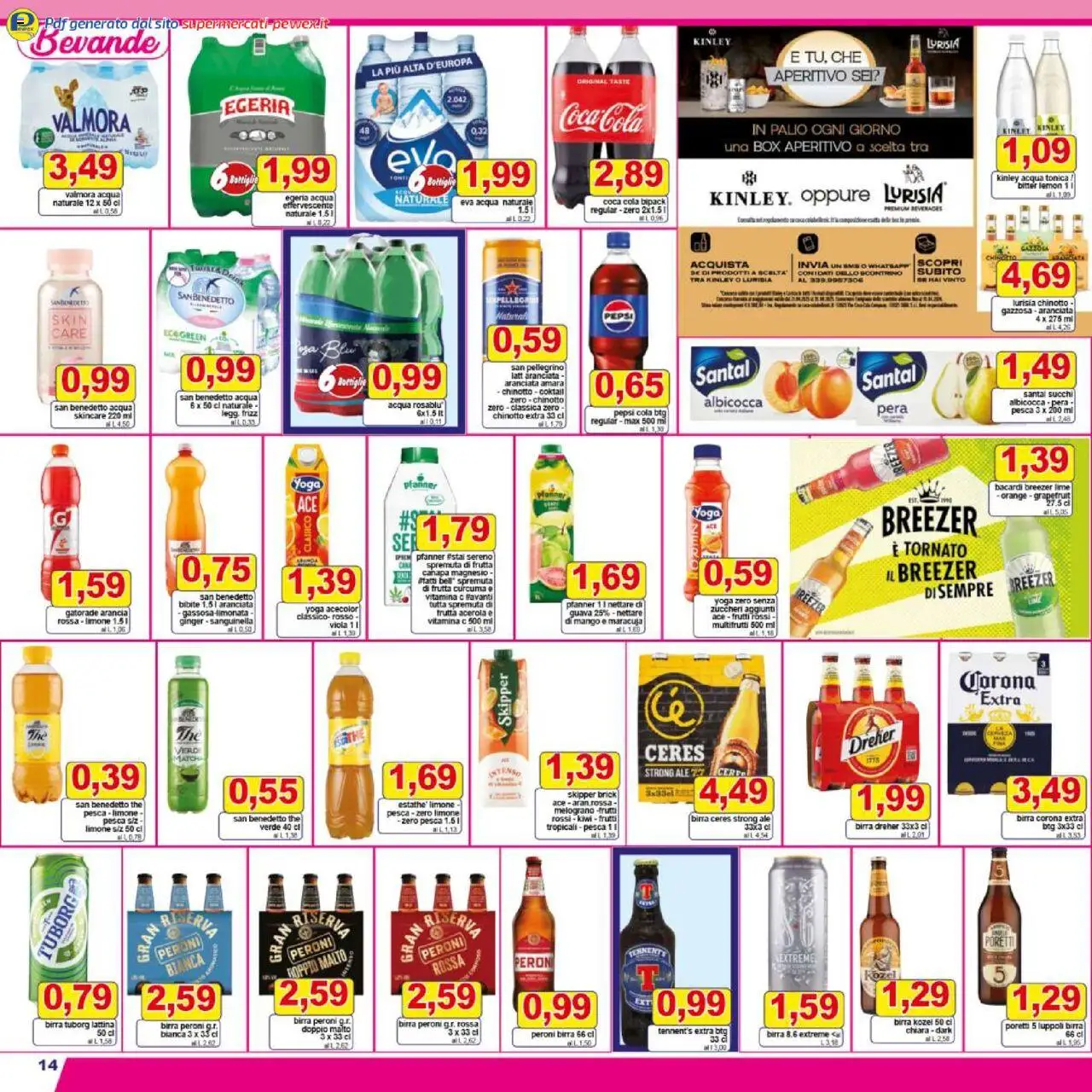 Volantino Pewex del 18.08.2025 | Pagina: 14 | Prodotti: Acqua, Limone, Lime, Bibite