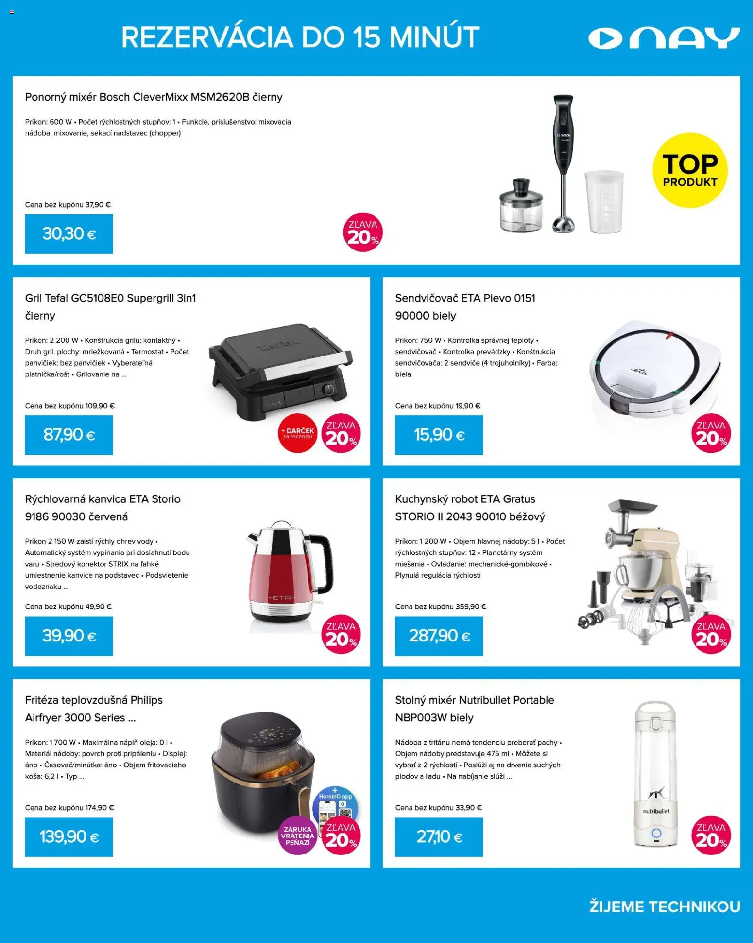 Nové NAY Elektrodom akcie – leták je platný od 09.03.2026 | Strana: 13 | Produkty: Gril, Fritéza, Kuchynský robot, Termostat