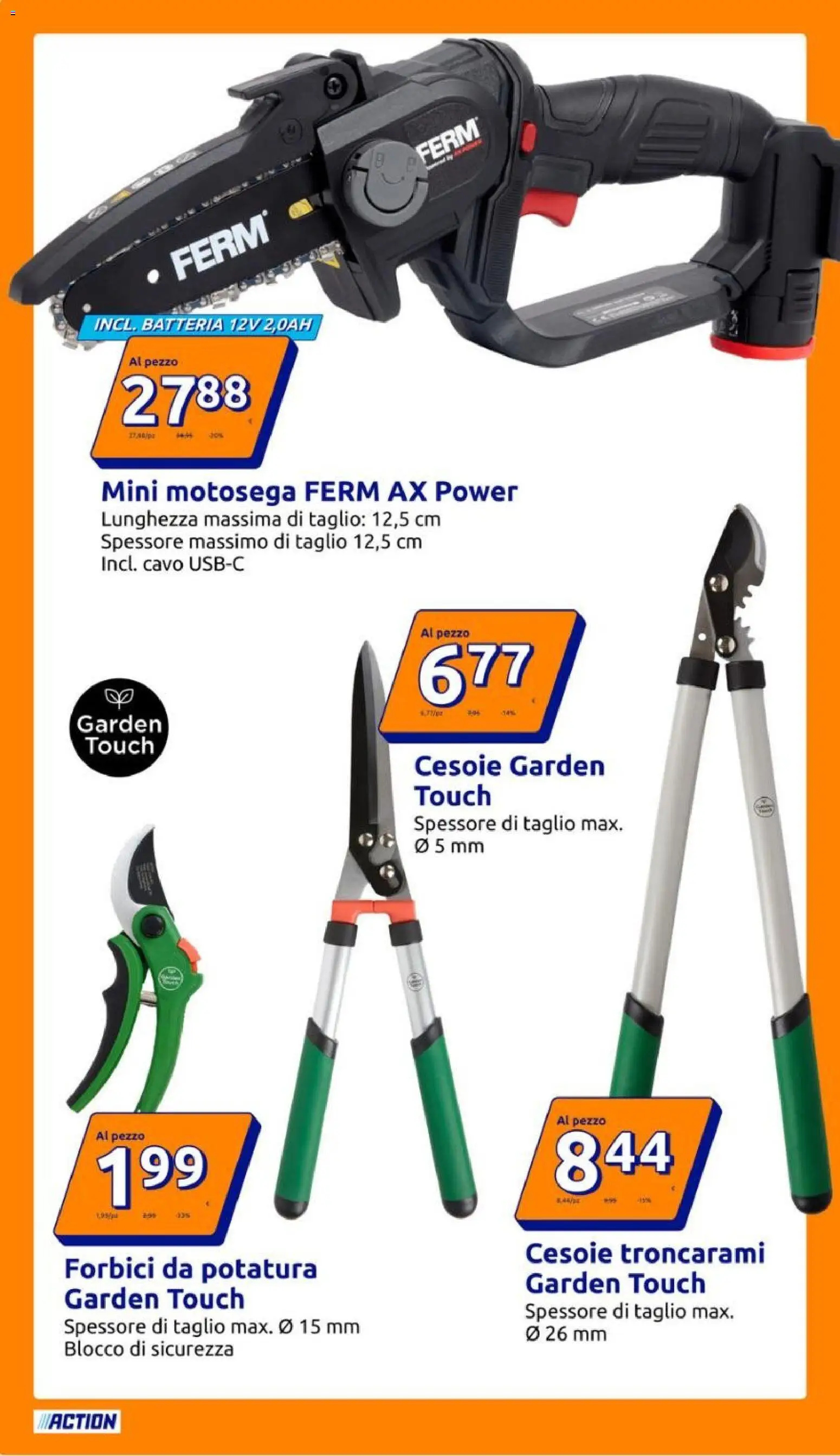 Volantino Action del 11.03.2026 | Pagina: 16 | Prodotti: Motosega, Cavo, Batteria