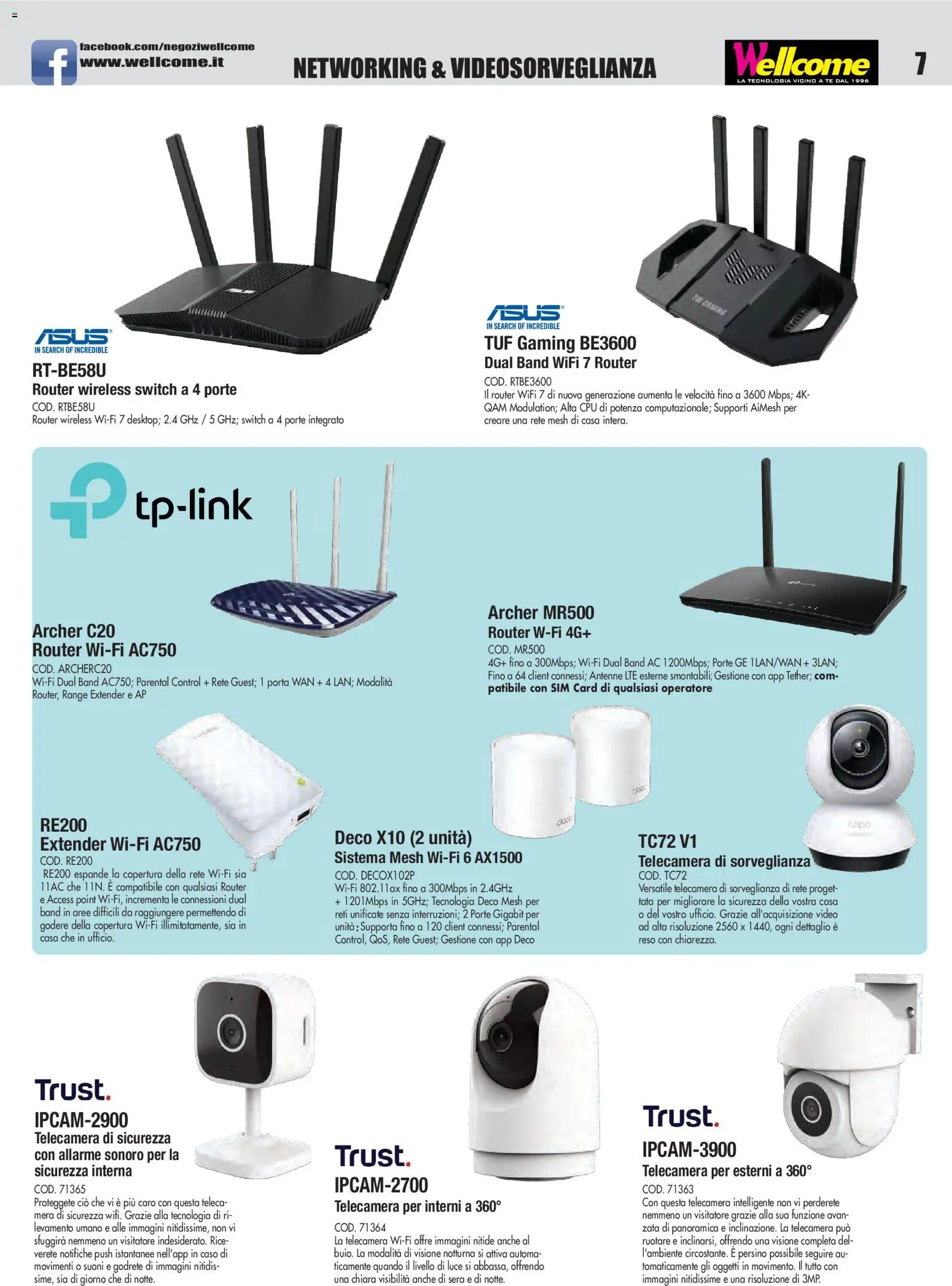 Volantino Wellcome del 23.12.2025 | Pagina: 7 | Prodotti: Router, Range extender, Tè, Video