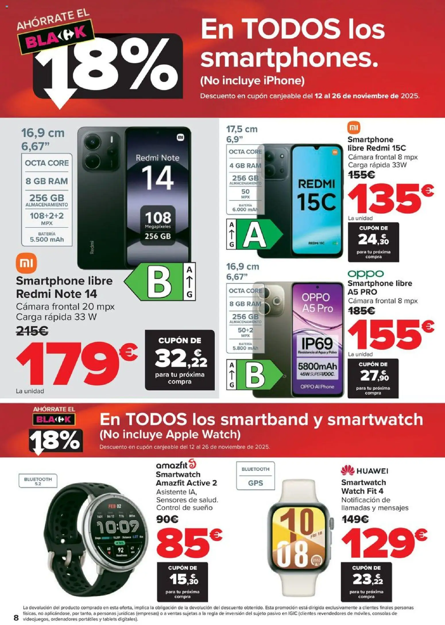Carrefour Black Friday │ válido desde el 06.11.2025 | Página: 8 | Productos: Smartphone, Apple, Iphone, Cámara