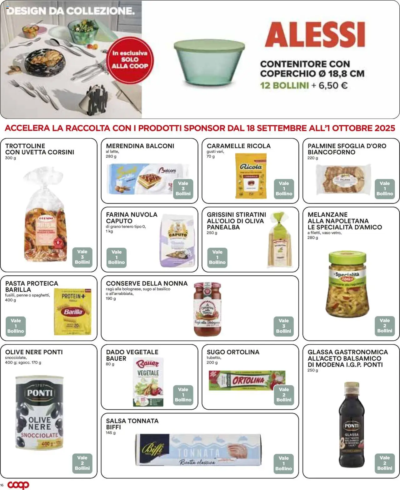 Volantino COOP del 18.09.2025 | Pagina: 16 | Prodotti: Olive, Basilico, Ragú, Melanzane