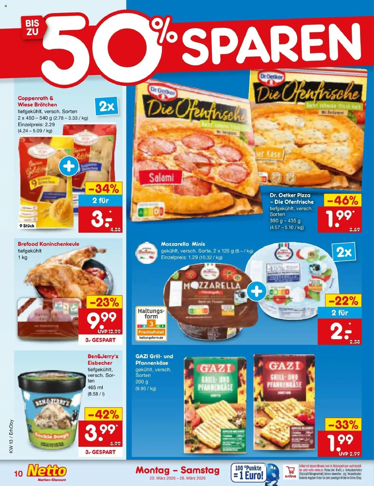 Netto Marken-Discount Prospekt Mauern	 – gültig ab 23.03.2026 | Seite: 10 | Produkte: Grill, Ofenfrische, Salami, Pizza