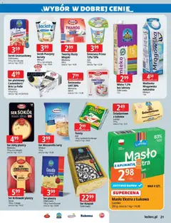 Pogląd oferty "E.Leclerc gazetka - Zielona Góra" - ważna od 03.03.2026 | Strona: 21 | Produkty: Ser pleśniowy, Maślanka, Serek, Ser mozzarella tarty