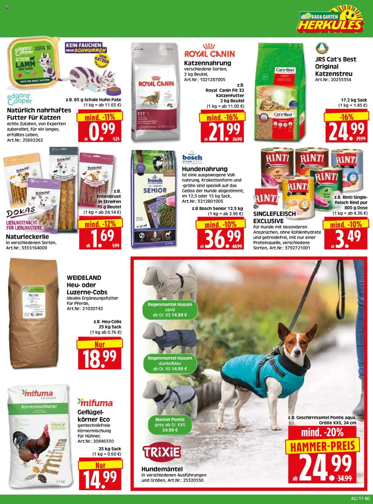 HERKULES Bau & Garten – gültig ab 13.10.2025 | Seite: 11 | Produkte: Bosch, Mantel, Fleisch, Ente