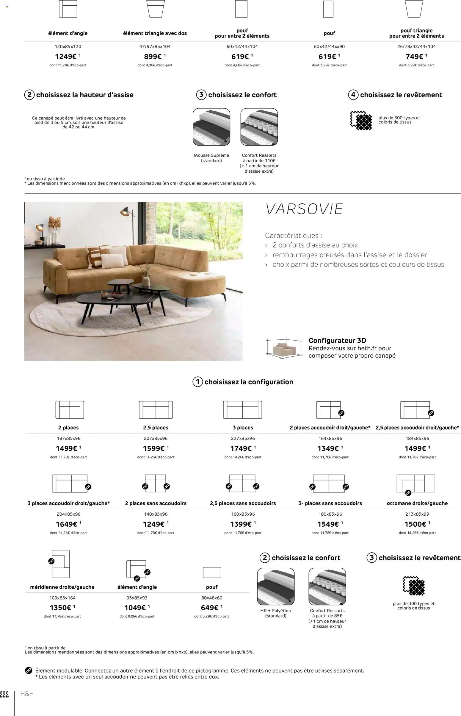 {H1} | Page: 222 | Produits: Mousse, Canapé, Livre