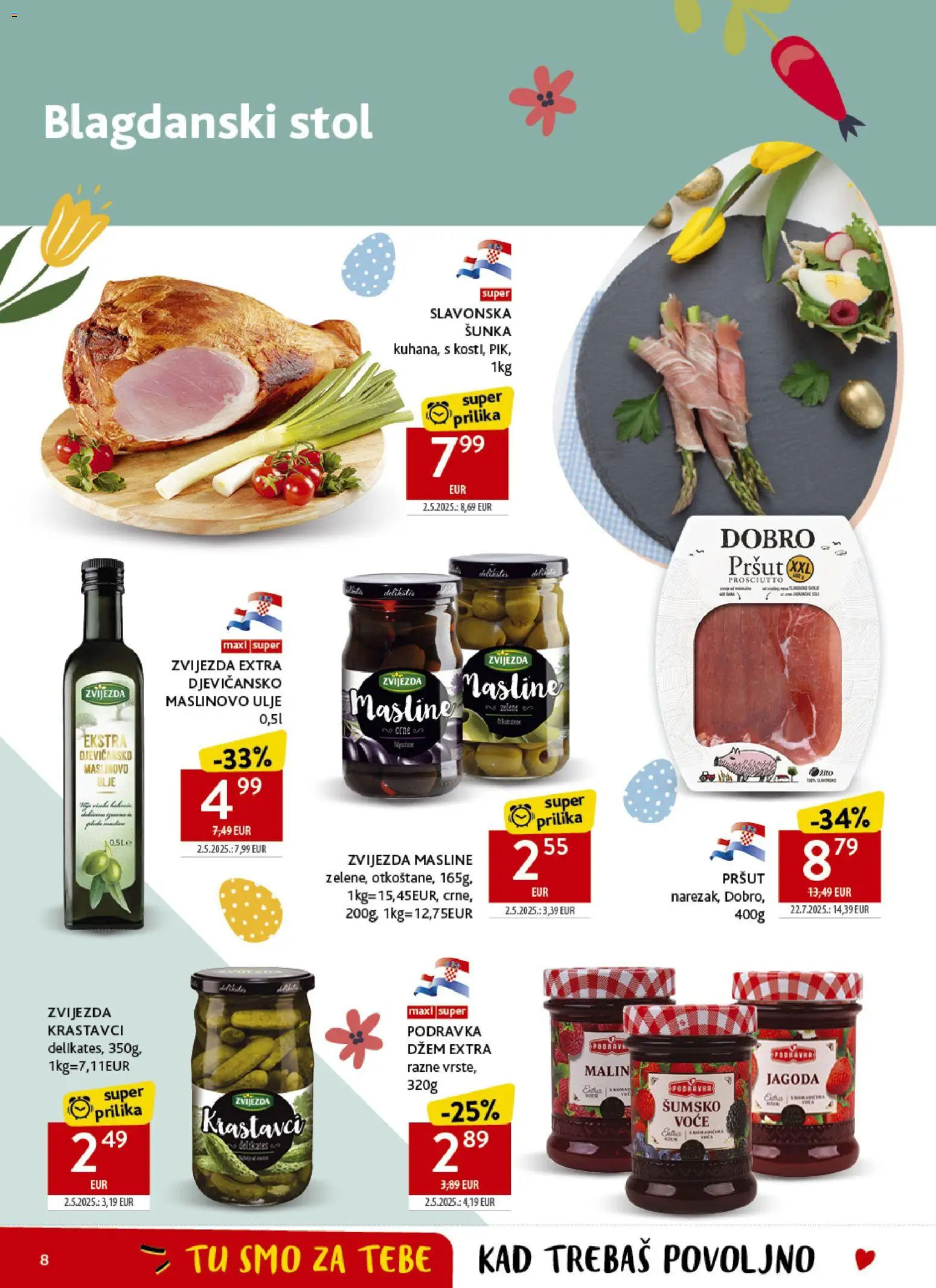 Konzum katalog | vrijedi od 25.03.2026 | Stranica: 8 | Proizvodi: Ulje, Šunka, Maslinovo ulje, Džem