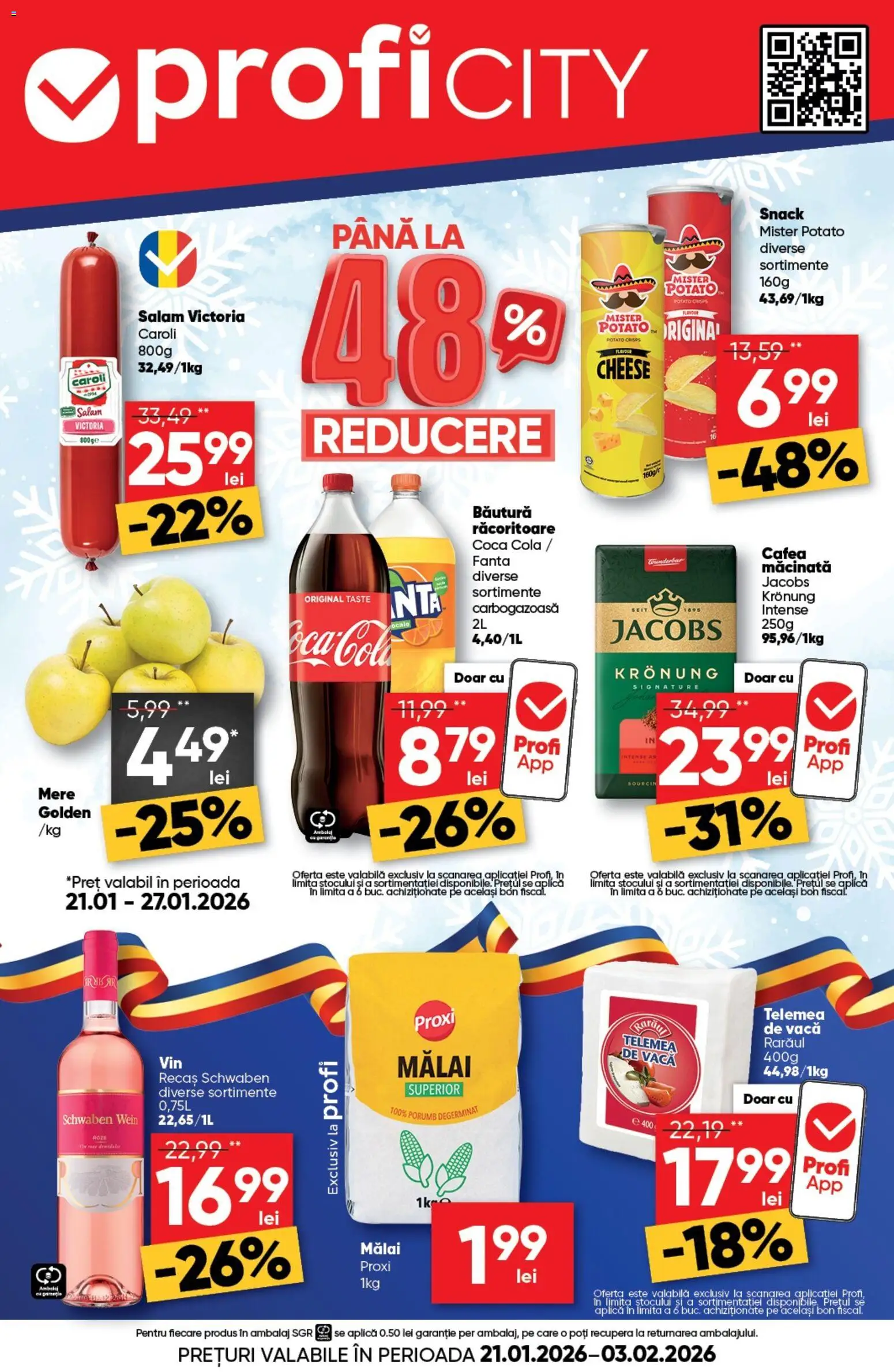 Noul catalog Profi – valabil de la 21.01.2026 | Pagină: 1 | Produse: Cafea, Mere, Mălai, Porumb