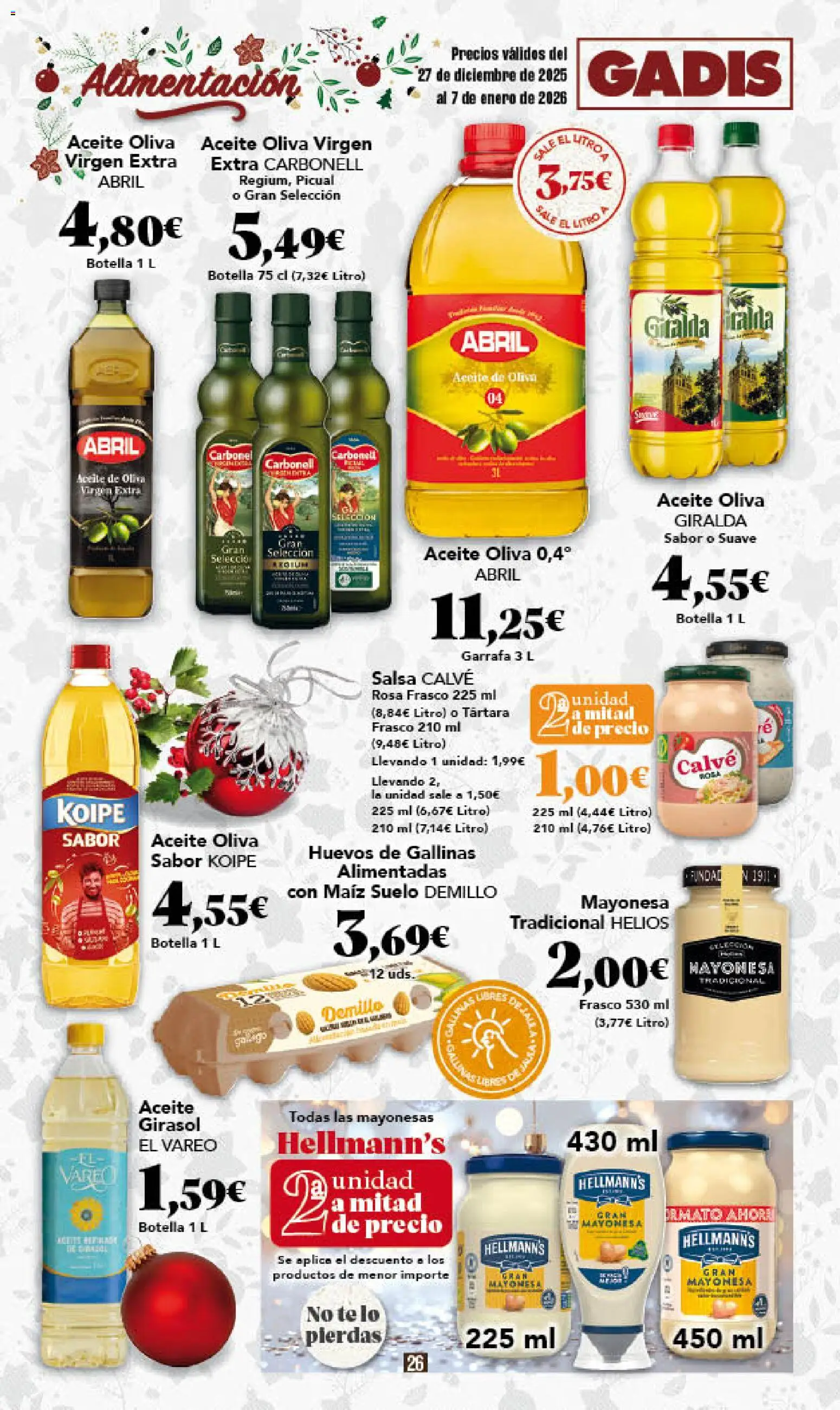 Gadis - folleto │ válido desde el 27.12.2025 | Página: 26 | Productos: Aceite, Té, Aceite de oliva, Οθόνη προβολής