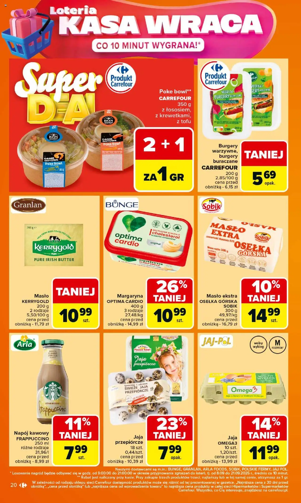 Carrefour Gazetka od 15.09.2025 | Strona: 20 | Produkty: Osełka, Jaja przepiórcze, Margaryna, Tofu