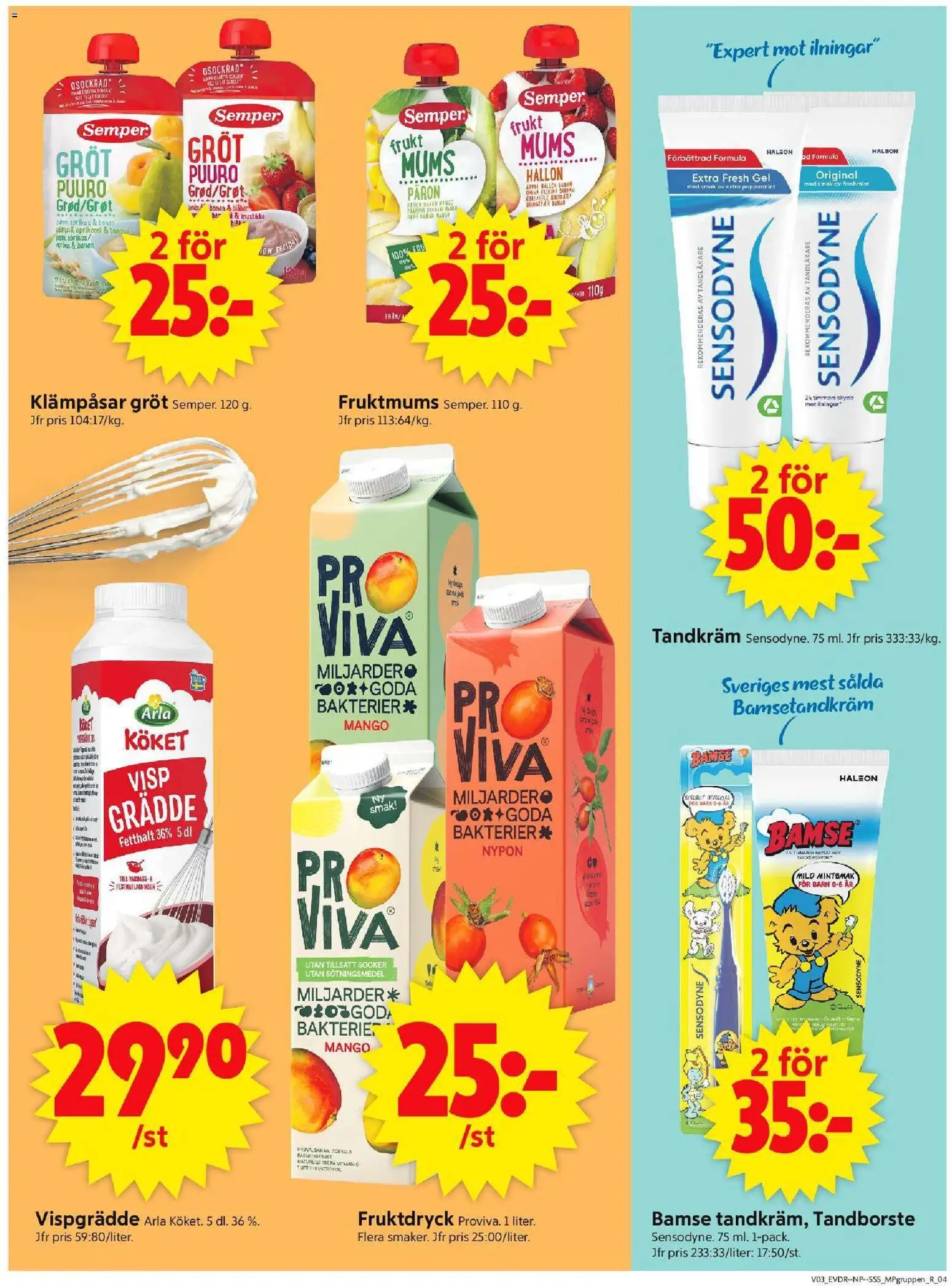 ICA Supermarket reklamblad aktuell från 12.01.2026 | Sida: 13 | Produkter: Mango, Hallon, Grädde, Vispgrädde