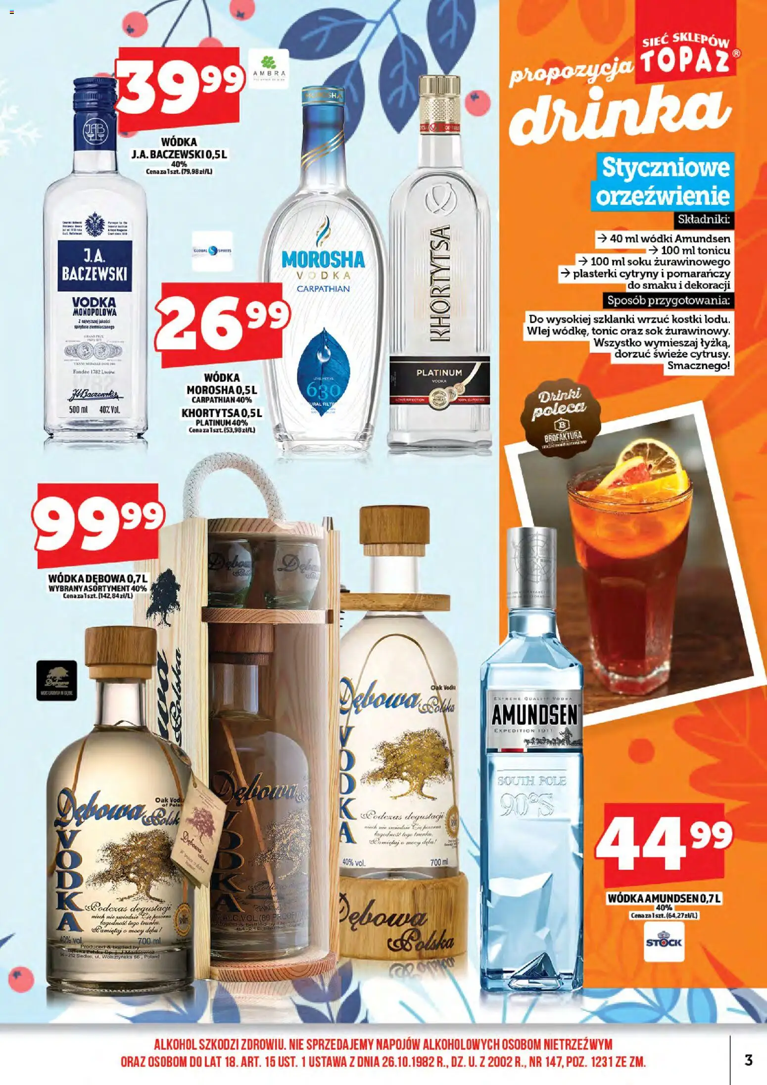 Topaz Gazetka alkoholowa od 16.01.2026 | Strona: 5 | Produkty: Cytryny, Sok, Alkohol, Wódka