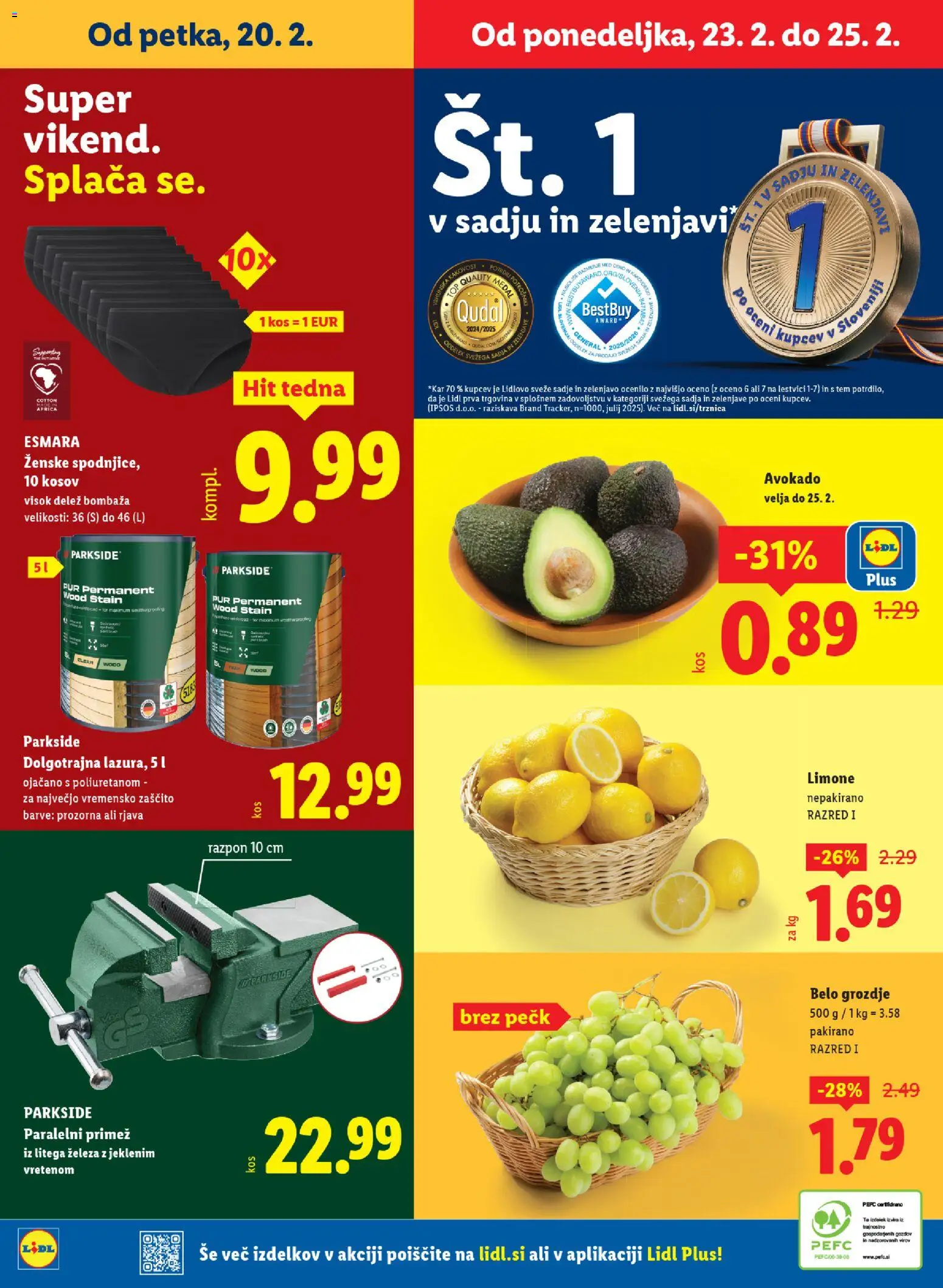 Novi Lidl katalog ponudbe – veljaven od 19.02.2026 | Stran: 73 | Izdelki: Grozdje, Kos, Avokado, Sadje