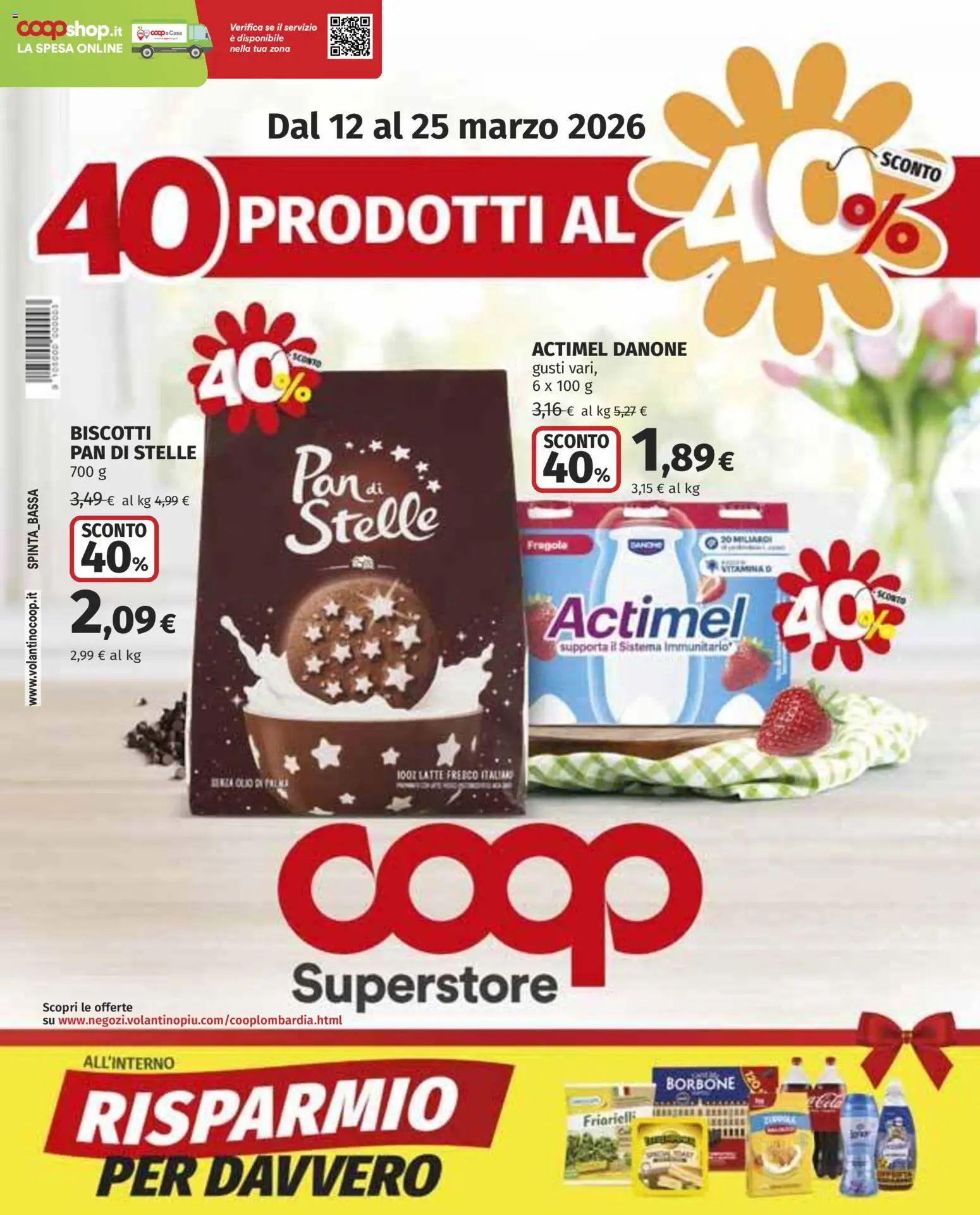 Volantino COOP del 12.03.2026 | Pagina: 1 | Prodotti: Fragole, Biscotti, Latte, Friarielli