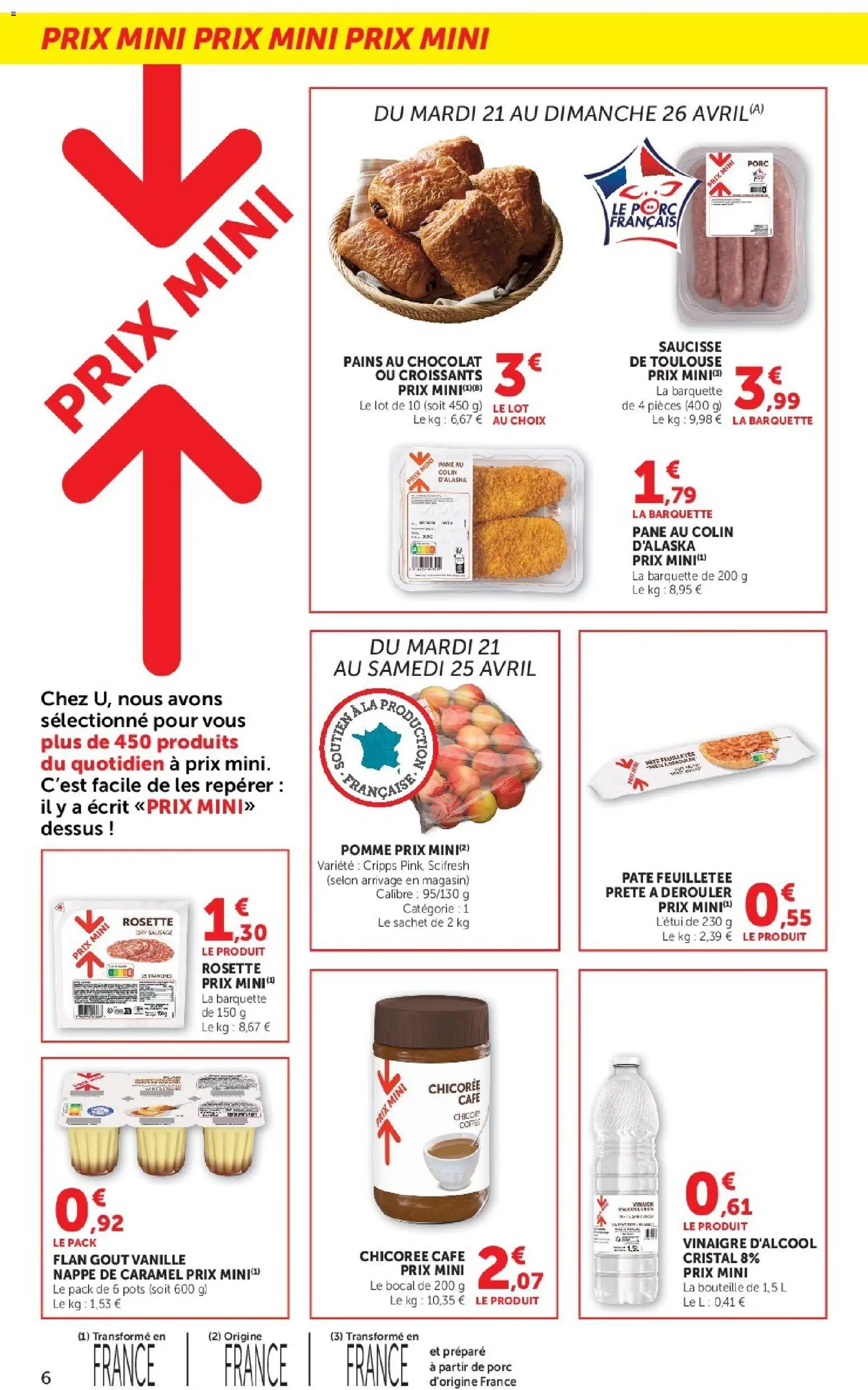 {H1} | Page: 6 | Produits: Pâte feuilletée, Café, Chocolat, Vinaigre