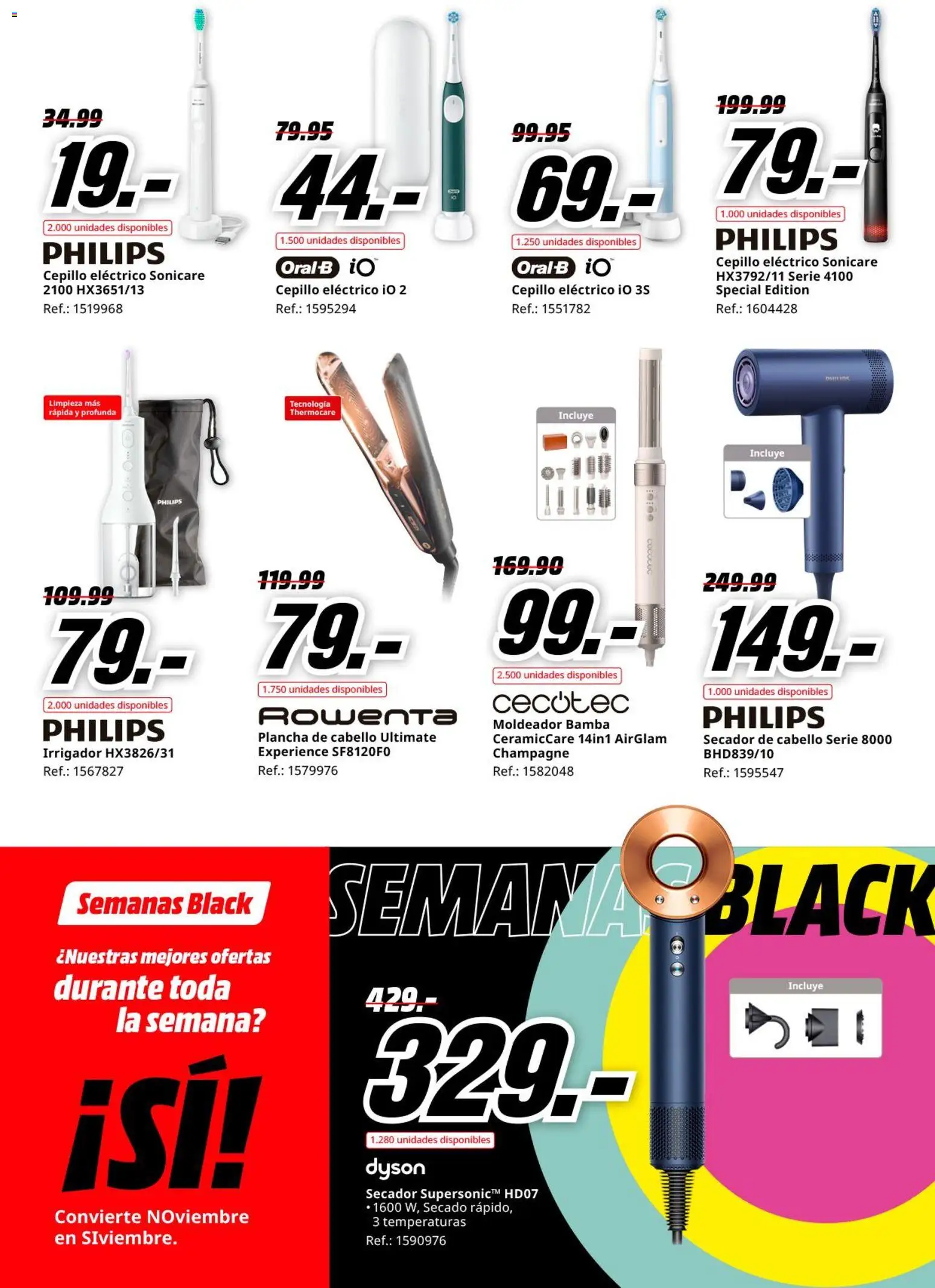 Media Markt Black Friday │ válido desde el 03.11.2025 | Página: 7 | Productos: Cepillo, Plancha