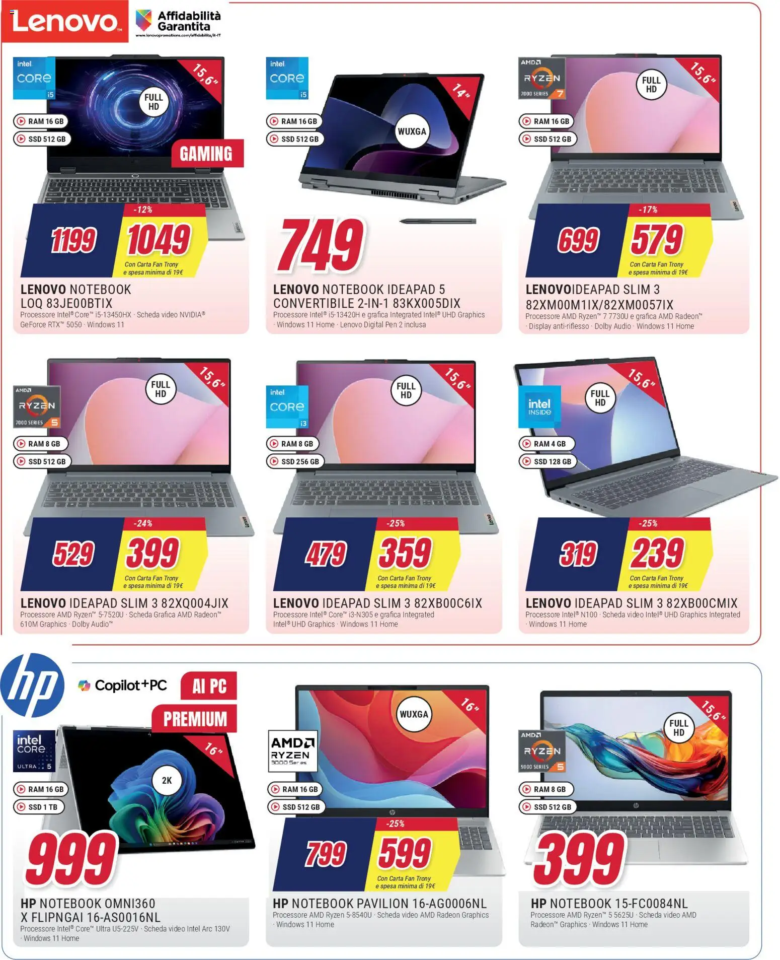 Volantino Trony del 27.12.2025 | Pagina: 10 | Prodotti: PC, Video, Audio, Fan