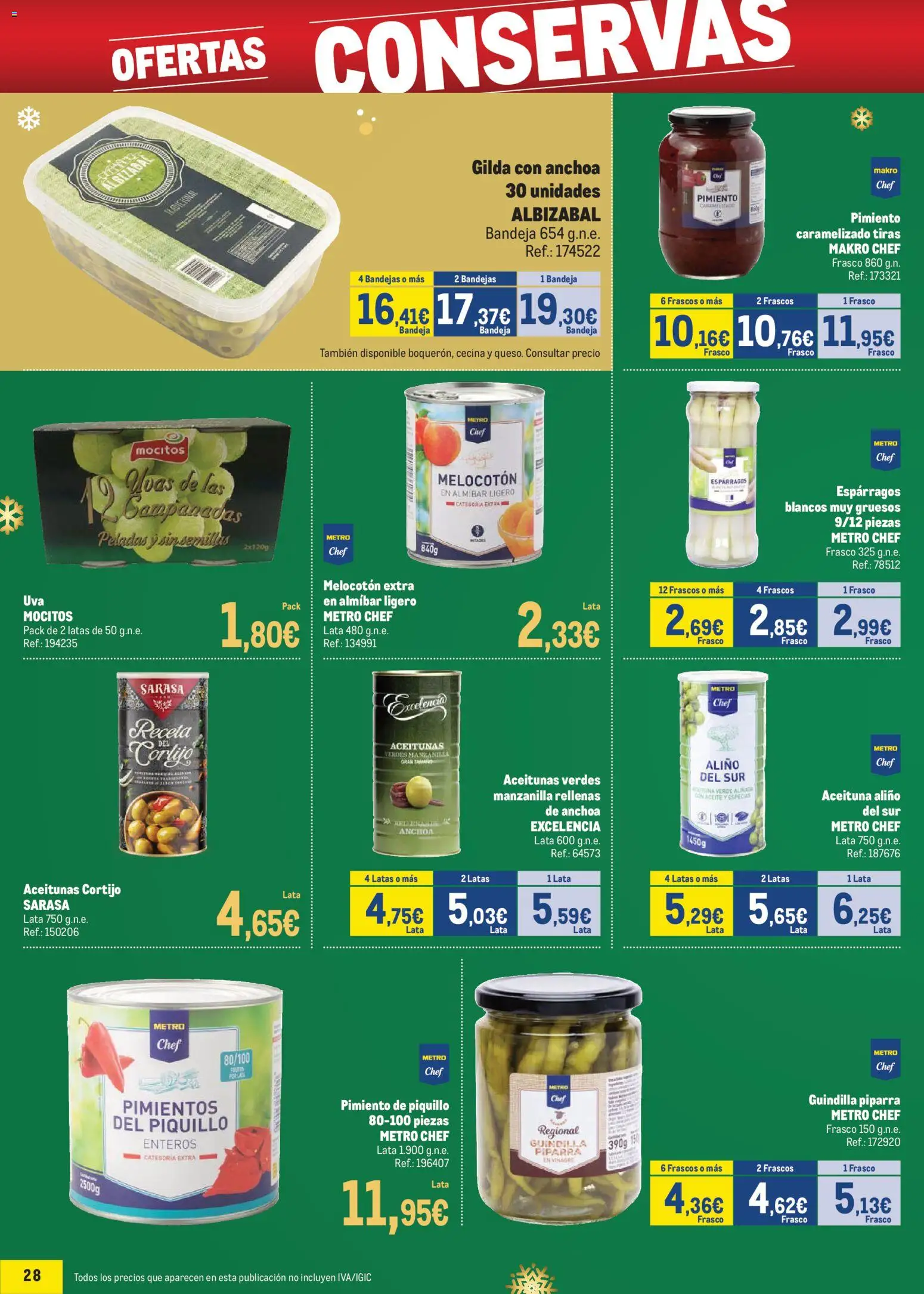 Makro - Precios Especial Sur 2 │ válido desde el 09.12.2025 | Página: 28 | Productos: Νερό καρύδας, Κάδος απορρυμάτων, Anchoa, Bandeja
