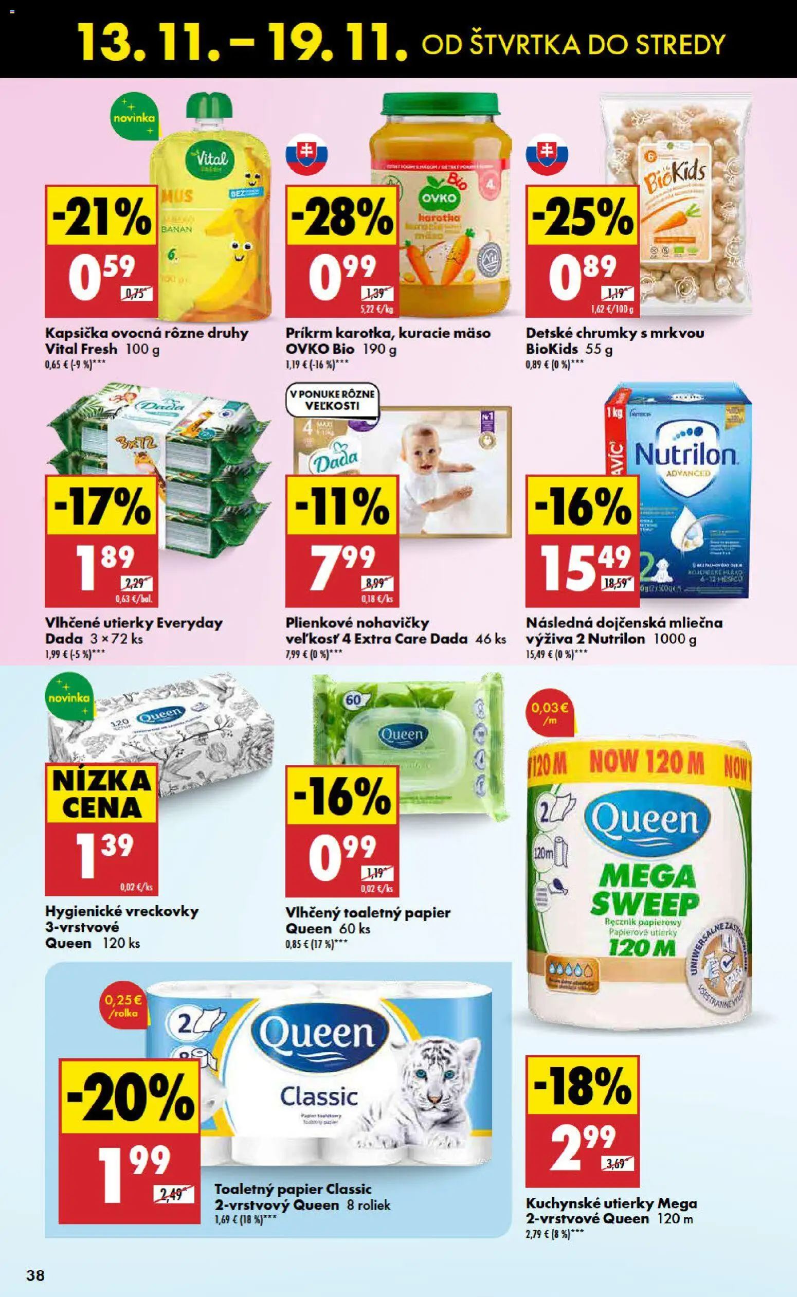 Nové Biedronka akcie – leták je platný od 13.11.2025 | Strana: 38 | Produkty: Kuracie mäso, Nutrilon, Toaletný papier, Nohavičky