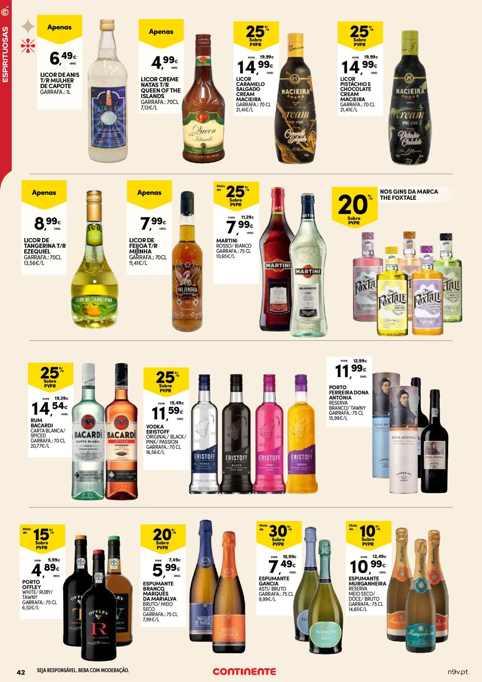 Continente - Açores: Natal │ válido de 11.12.2025 | Página: 42 | Produtos: Espumante, Rum, Creme, Natas