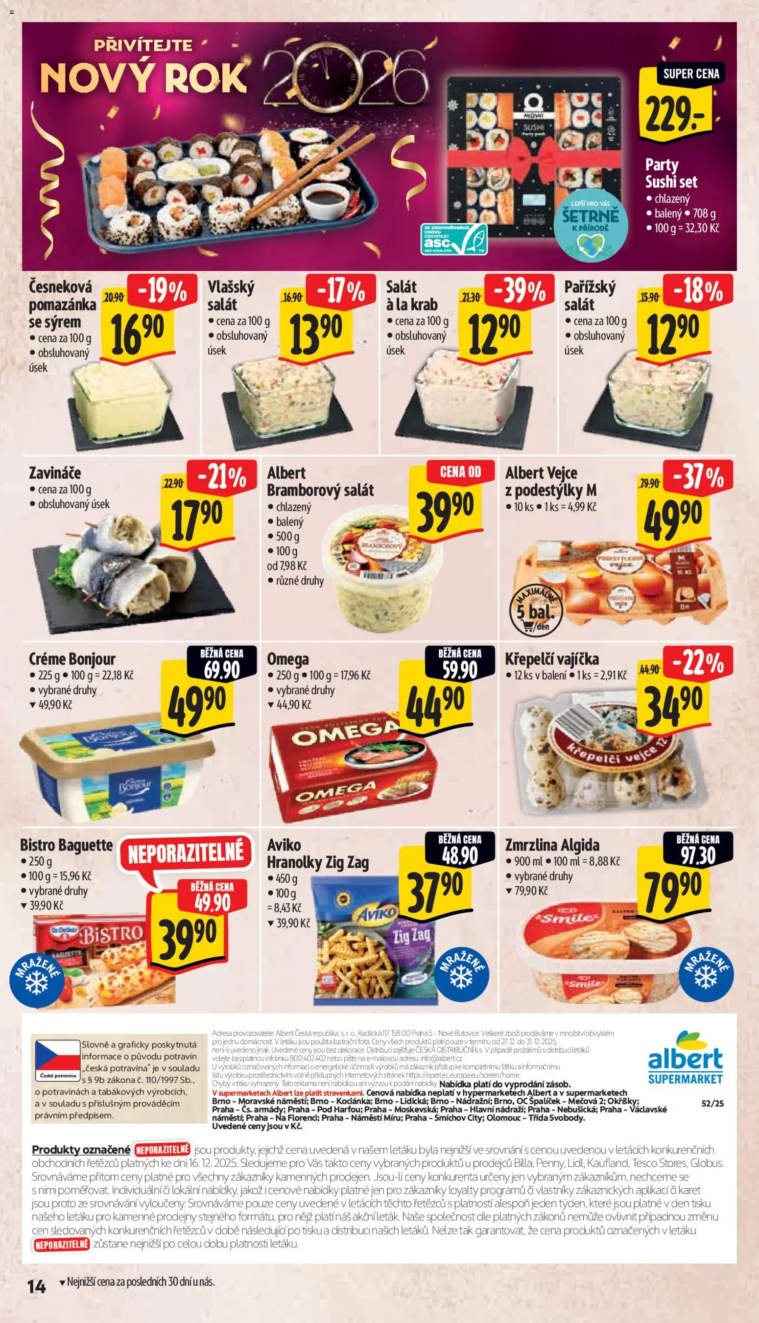 Albert leták - Supermarket od 27.12.2025 | Strana: 22 | Produkty: Vajíčka, Vejce, Salát, Pomazánka