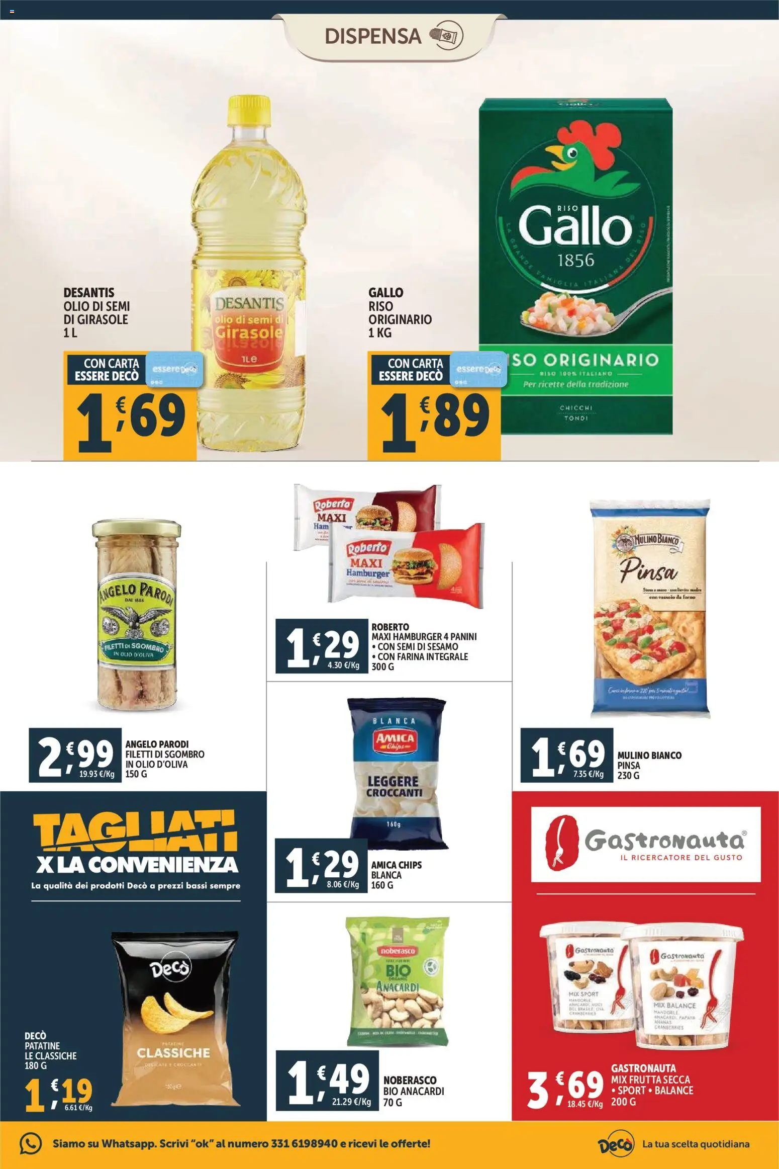 Volantino Decò del 06.03.2026 | Pagina: 9 | Prodotti: Patatine, Olio, Forno, Sgombro