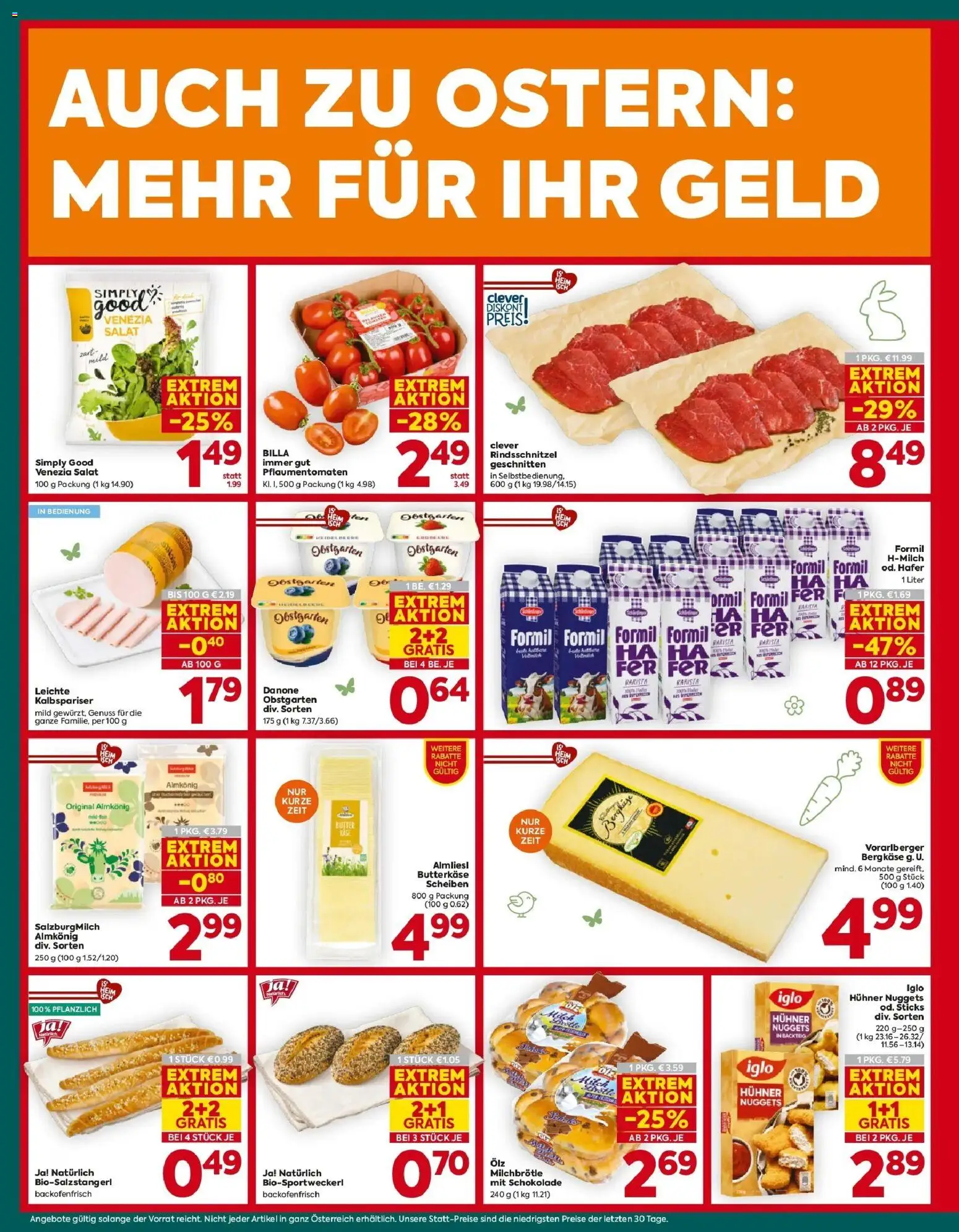 Billa Plus Flugblatt - Burgenland gültig ab 26.03.2026 | Seite: 4 | Produkte: Salat, Butter, Schokolade