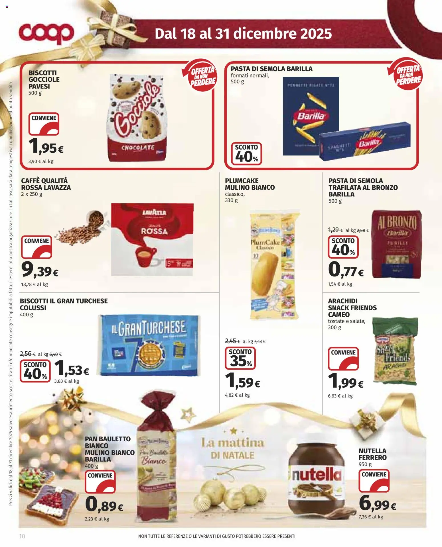 Volantino COOP del 18.12.2025 | Pagina: 10 | Prodotti: Pasta, Nutella, Data, Plumcake
