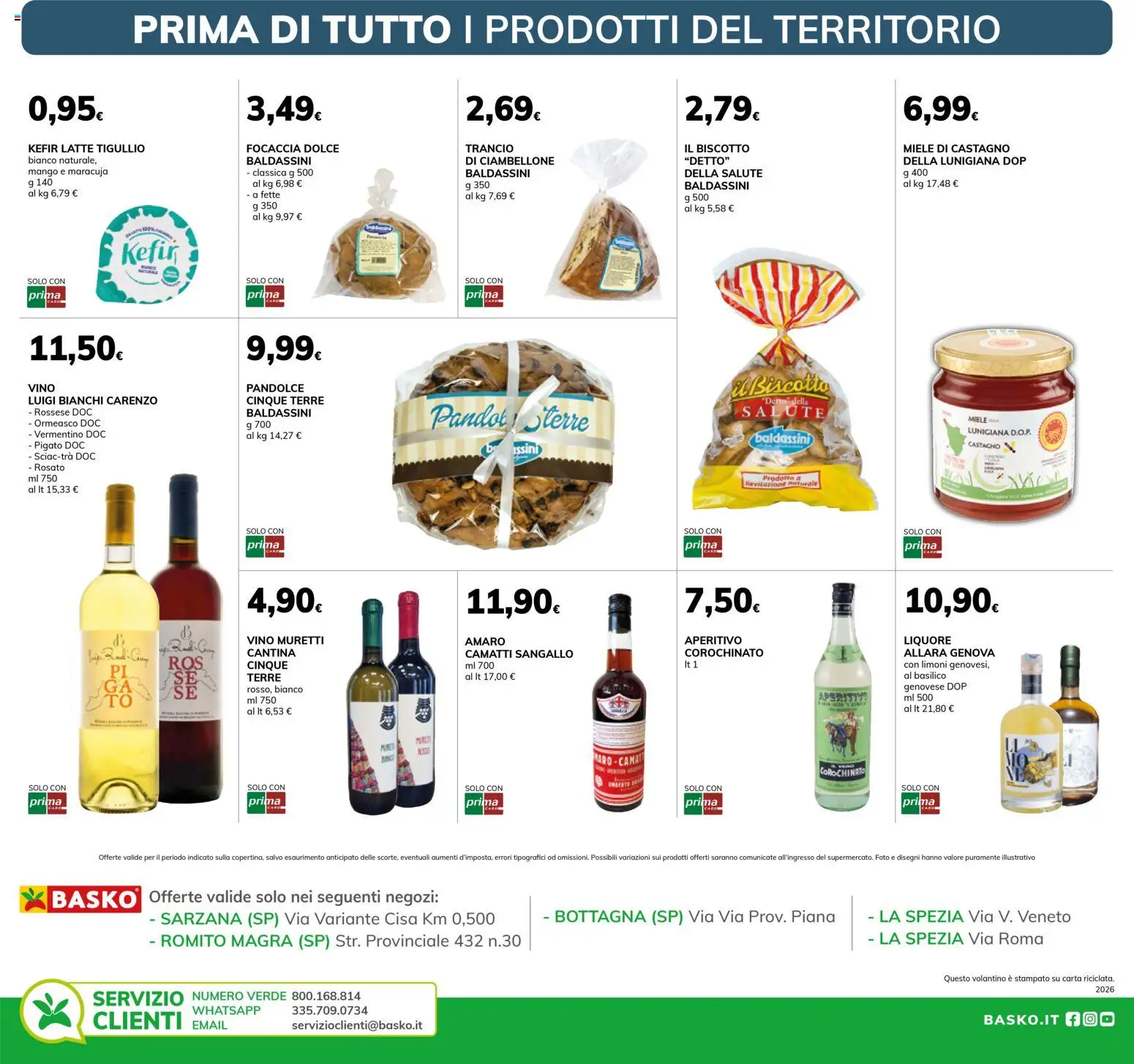 Volantino Basko del 10.03.2026 | Pagina: 4 | Prodotti: Focaccia, Vino, Amaro, Aperitivo