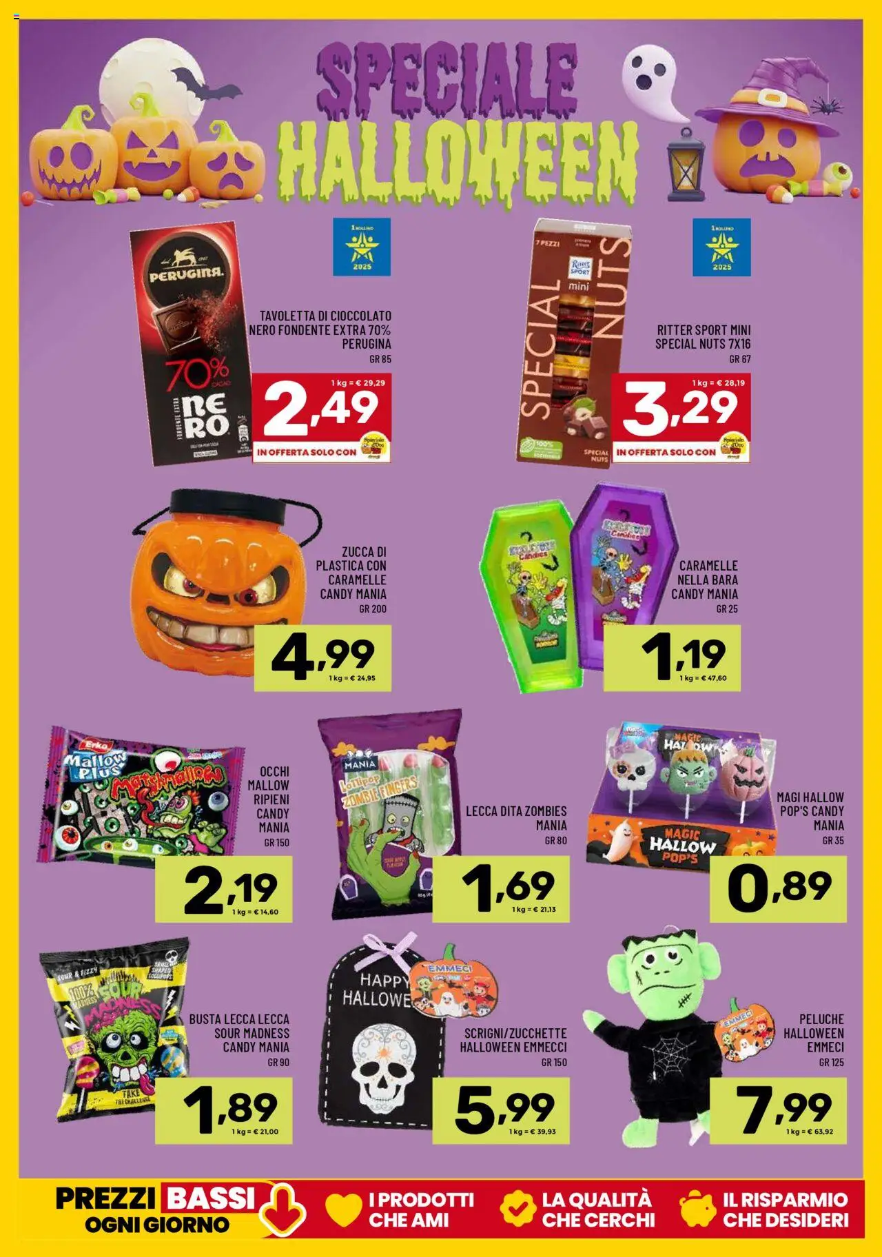 Volantino Il Centesimo del 14.10.2025 | Pagina: 17 | Prodotti: Peluche, Cioccolato, Caramelle, Zucca