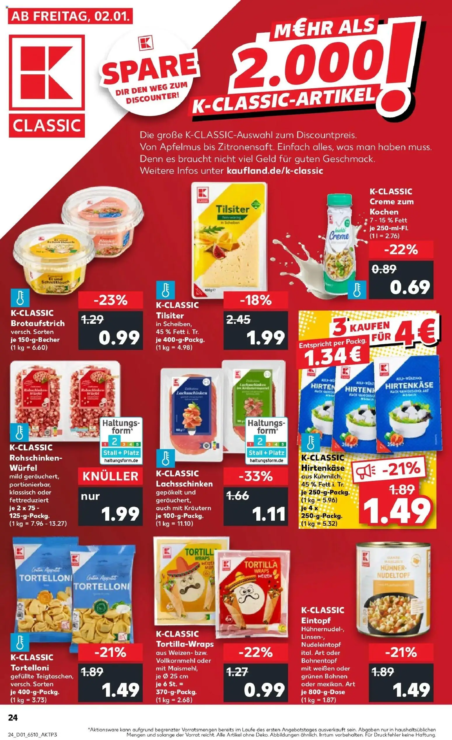 Kaufland prospekt Krefeld	 – gültig ab 05.01.2026 | Seite: 24 | Produkte: Feta, Creme, Pasta