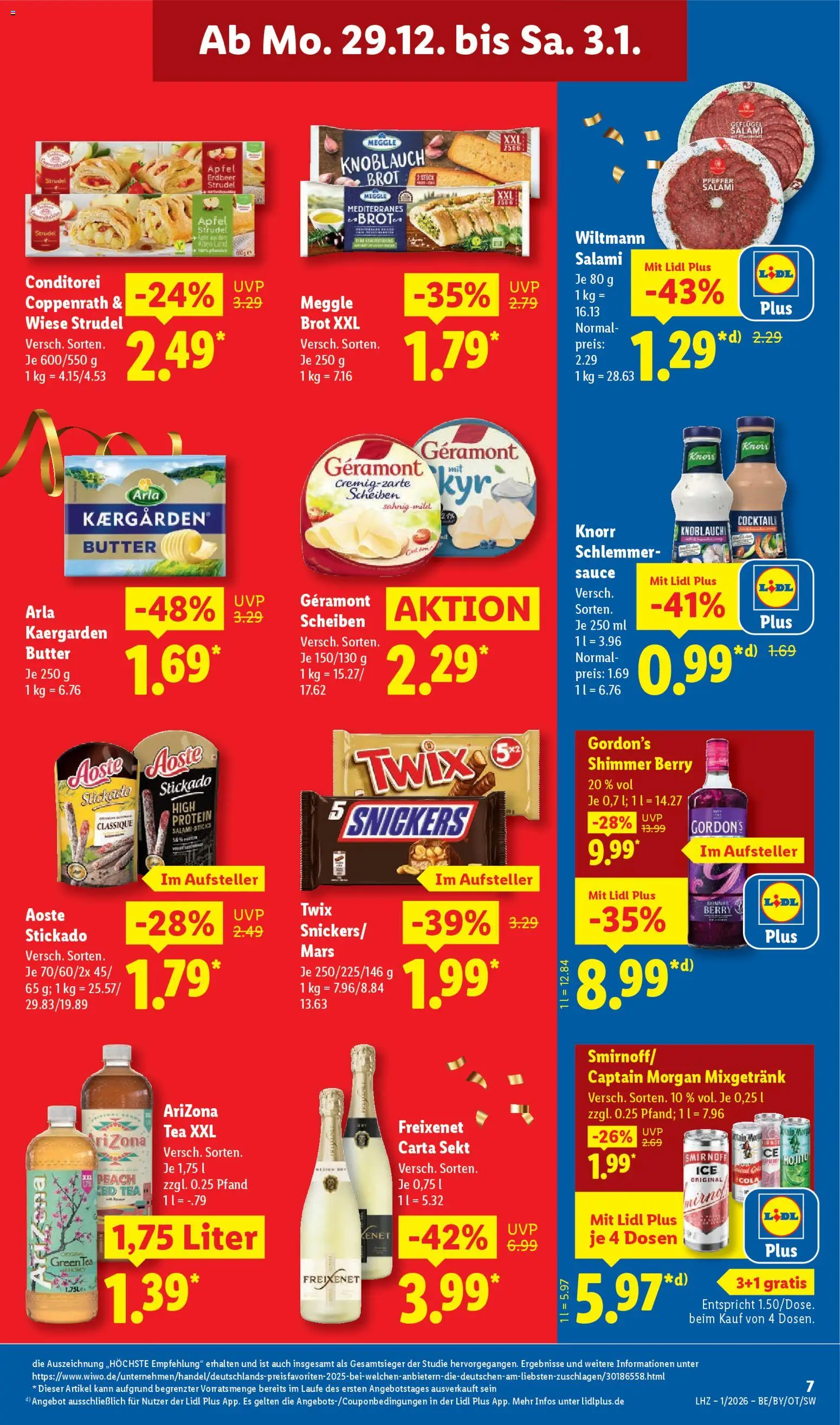 Lidl Prospekt Zossen – gültig ab 29.12.2025 | Seite: 13 | Produkte: Cola, Freixenet, Twix, Captain morgan