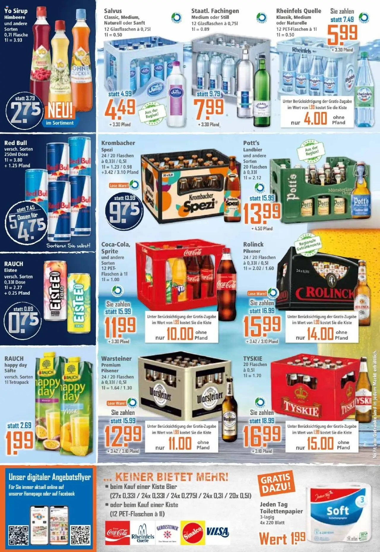 Klaas & Kock Prospekt - gültig ab dem 11.08.2025 | Seite: 12 | Produkte: Sprite, Bier, Rheinfels quelle, Toilettenpapier