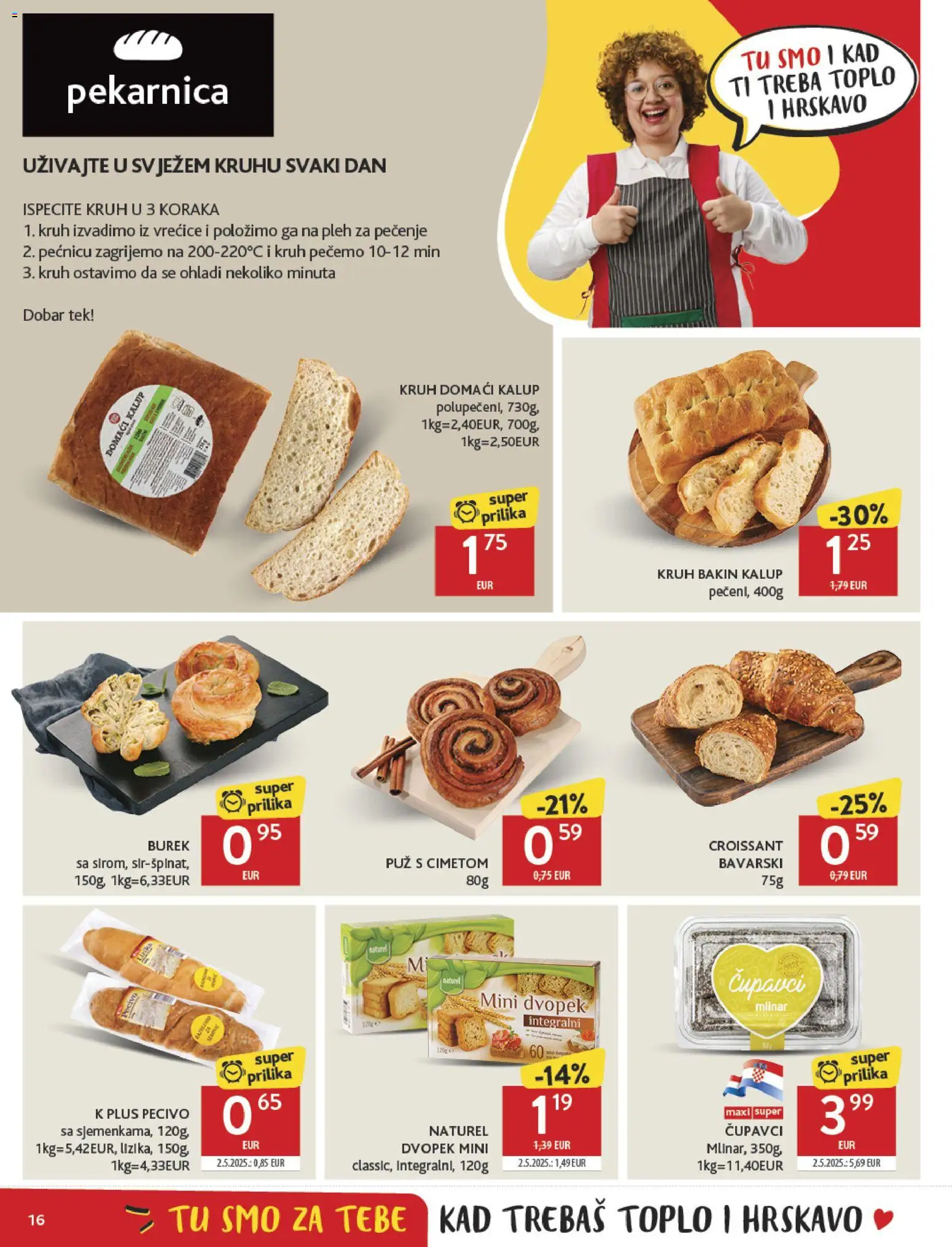 Konzum HR akciós ujság - amely érvényes a következő dátumtól: 05.11.2025 | Oldal: 16 | Termékek: Burek, Croissant