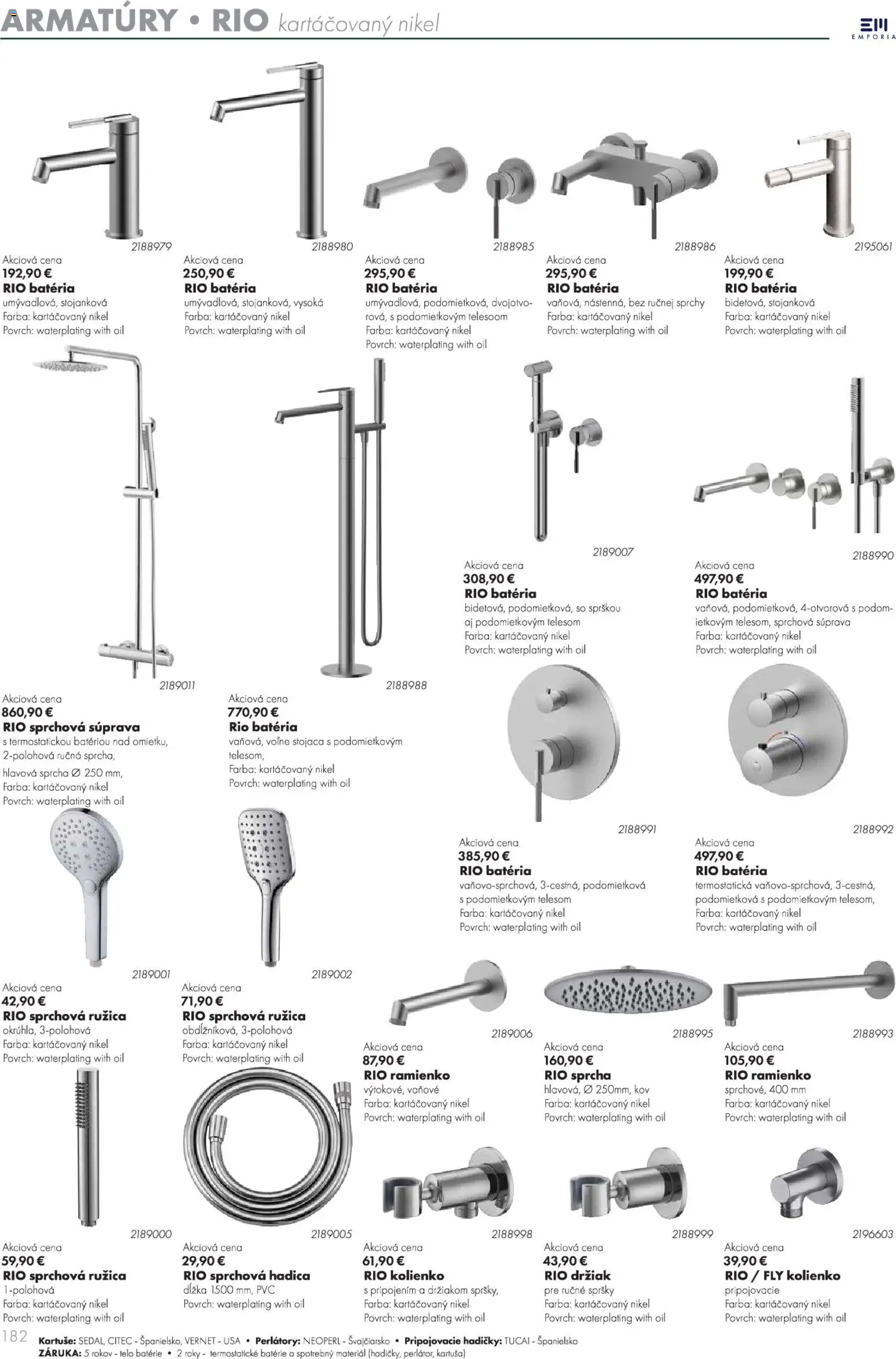 Nové Ingema akcie – leták je platný od 29.10.2025 | Strana: 184 | Produkty: Batéria, Sprcha