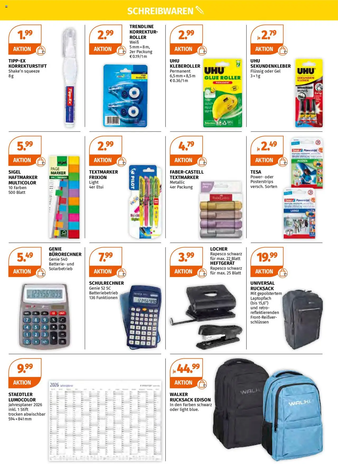 Müller Alles für den Semesterstart – gültig ab 29.09.2025 | Seite: 3 | Produkte: Batterie, Highlighter, Rucksack