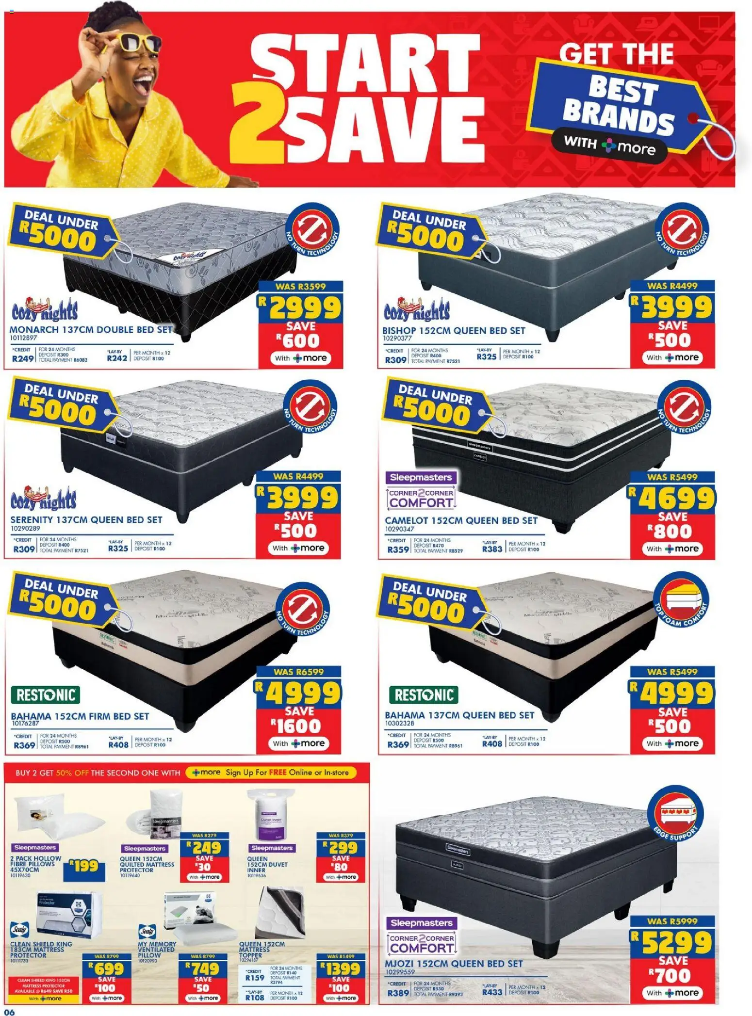 New Russells catalogue – valid from 15.01.2026 | Page: 6 | Products: Duvet, Double bed, Queen bed, Mattress