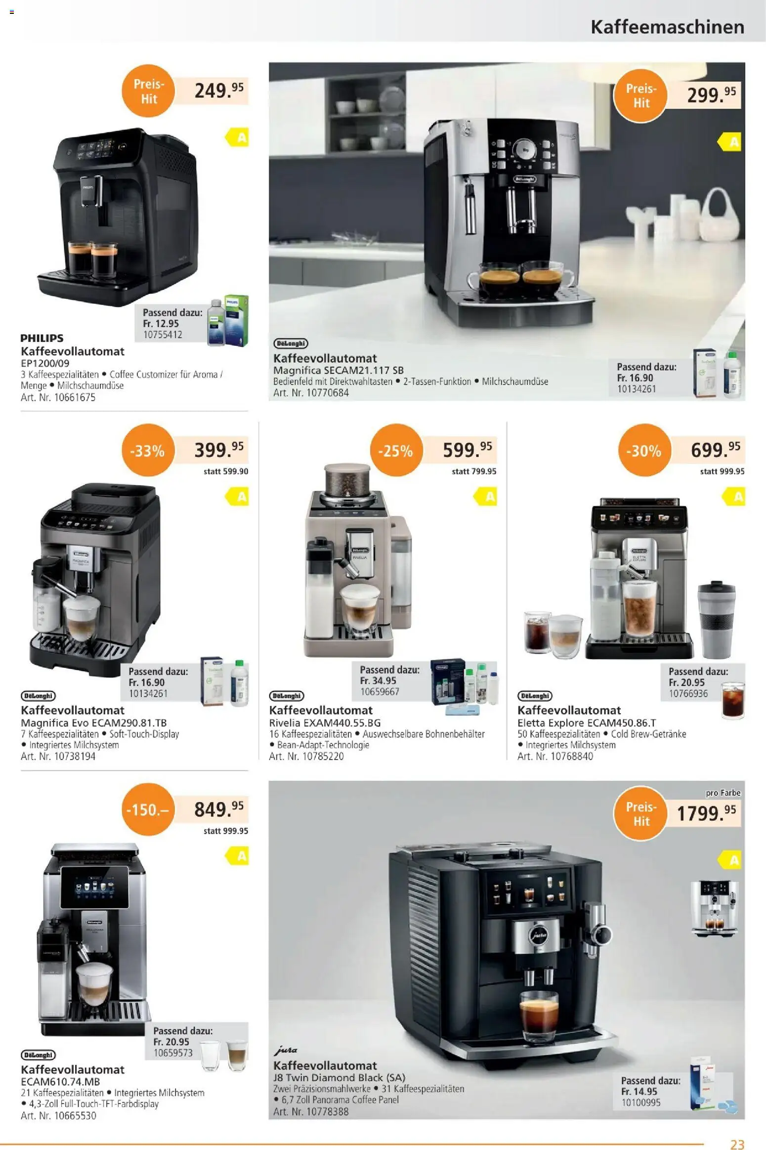 Fust Aktionen – gültig ab 26.01.2026 | Seite: 23 | Produkte: Jura, Kaffeevollautomat, Philips