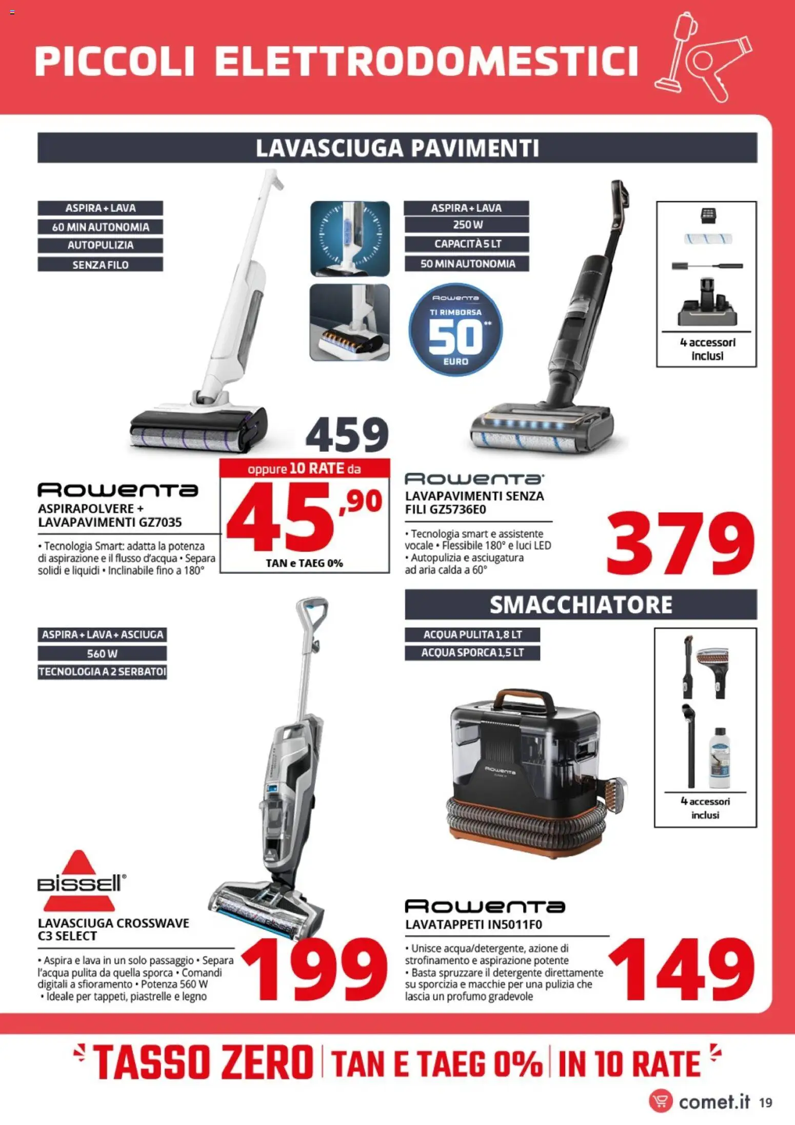 Volantino Comet del 20.02.2026 | Pagina: 19 | Prodotti: Lavasciuga, Detergente, Acqua, Profumo