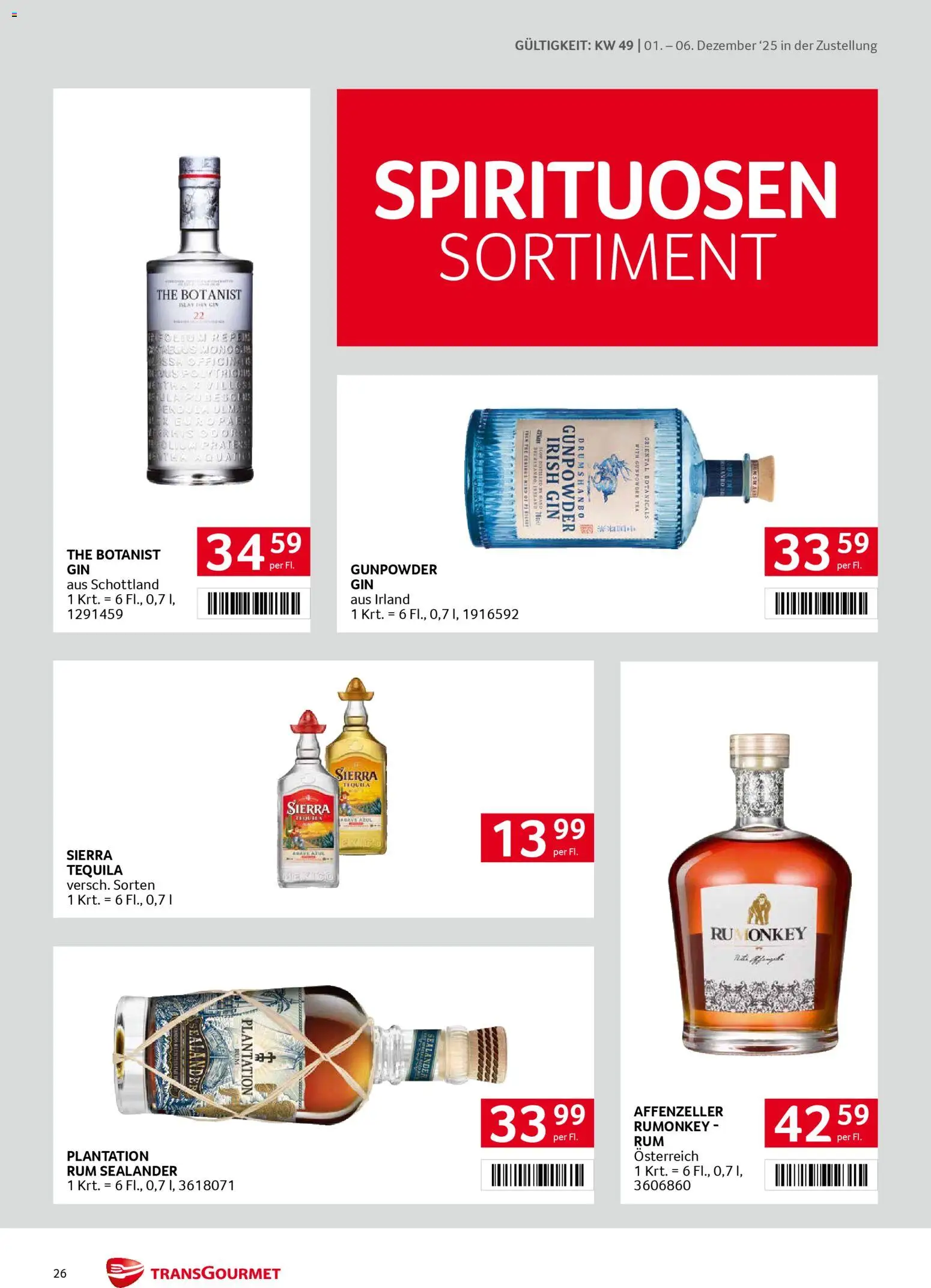 Transgourmet Zustellaktion gültig ab 01.12.2025 | Seite: 26 | Produkte: Gin