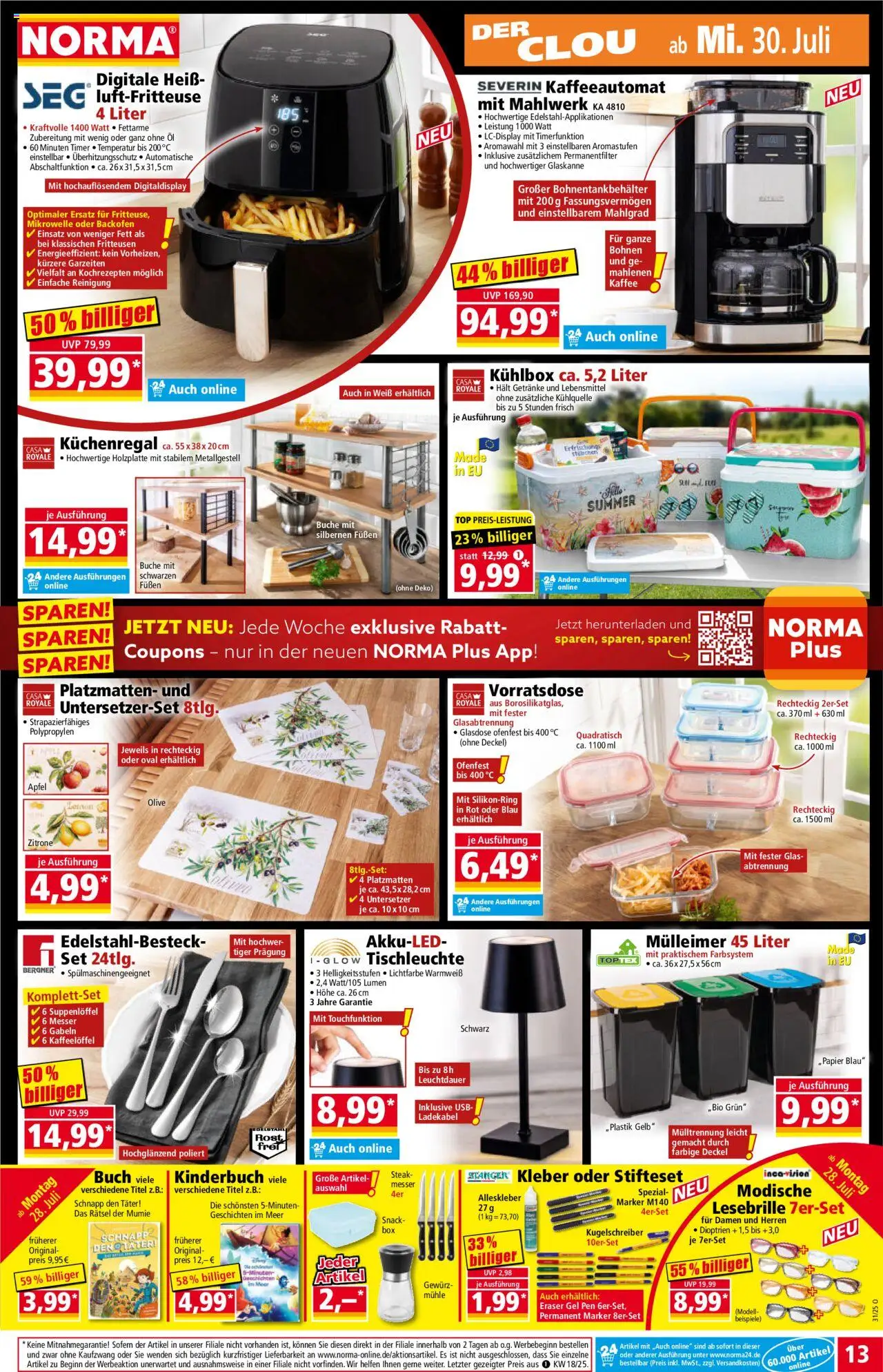 Norma Prospekt 	 - gültig ab dem 28.07.2025 | Seite: 13 | Produkte: USB, Mikrowelle, Mühle, Kaffee