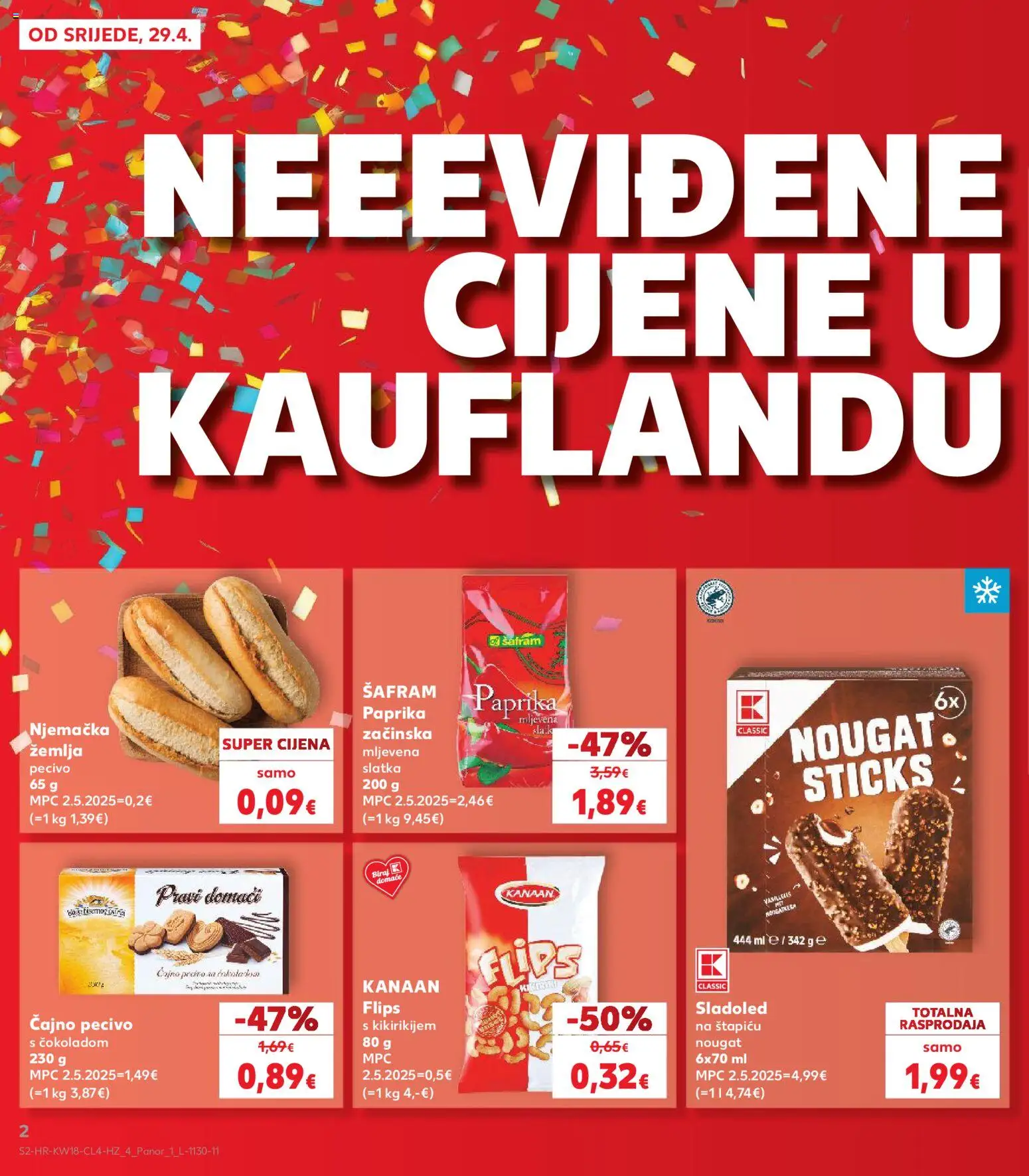 Kaufland katalog | vrijedi od 29.04.2026 | Stranica: 2 | Proizvodi: Flips, Paprika, Sladoled, Pecivo