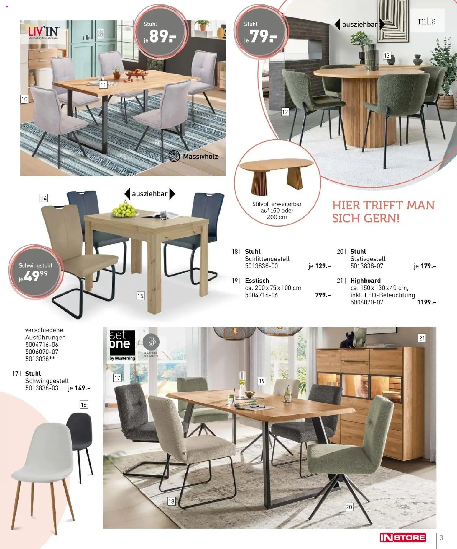 Möbel Martin Prospekt 	 – gültig ab 20.02.2026 | Seite: 3 | Produkte: HIghboard, Esstisch, Stuhl