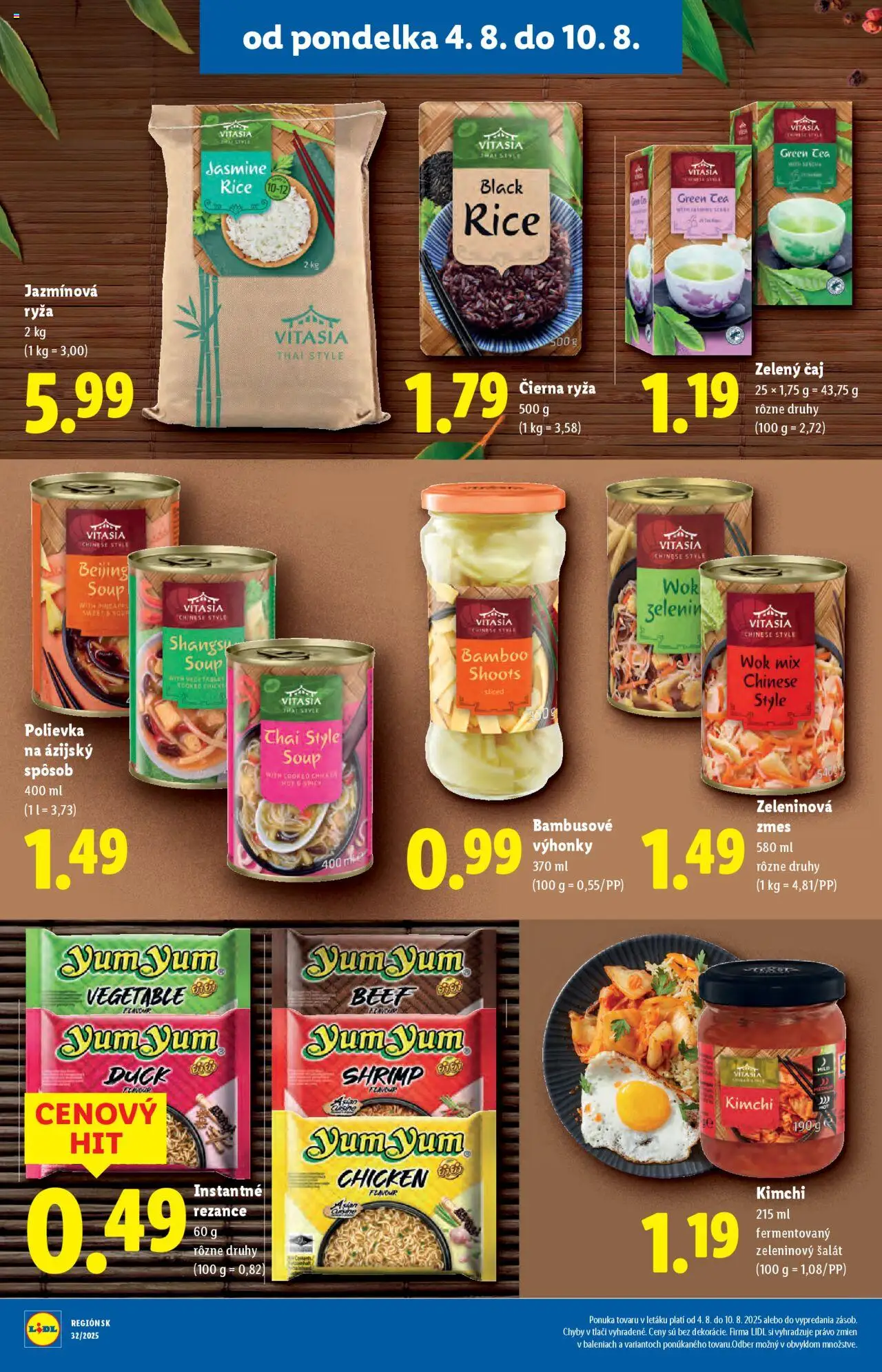 Lidl leták │ platný od 04.08.2025 | Strana: 28 | Produkty: Ryža, Čaj, Rezance, Šalát