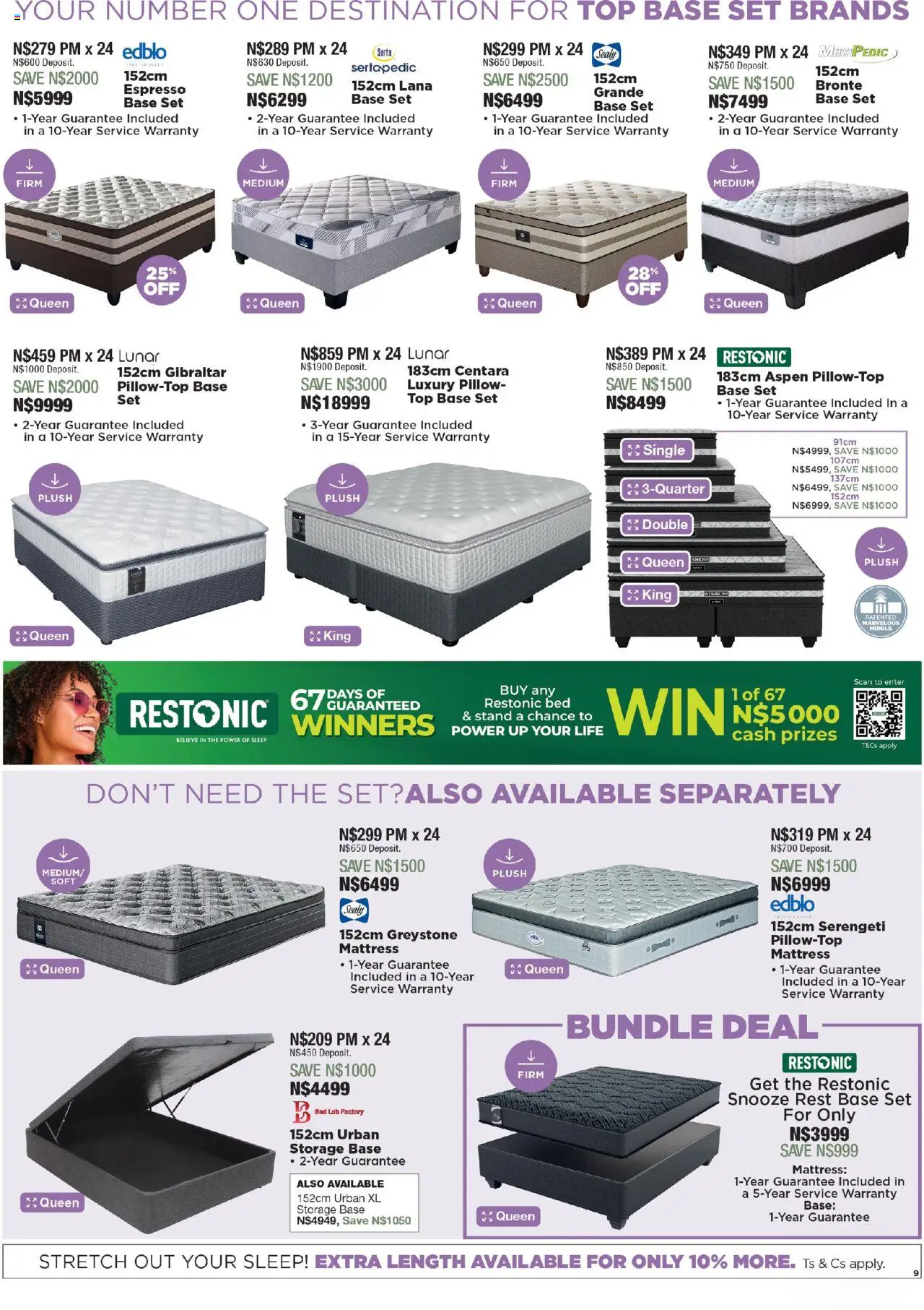 House and Home - Namibia Catalogue │ valid from 18.08.2025 | Page: 9 | Products: Bed, Mattress, Pillow