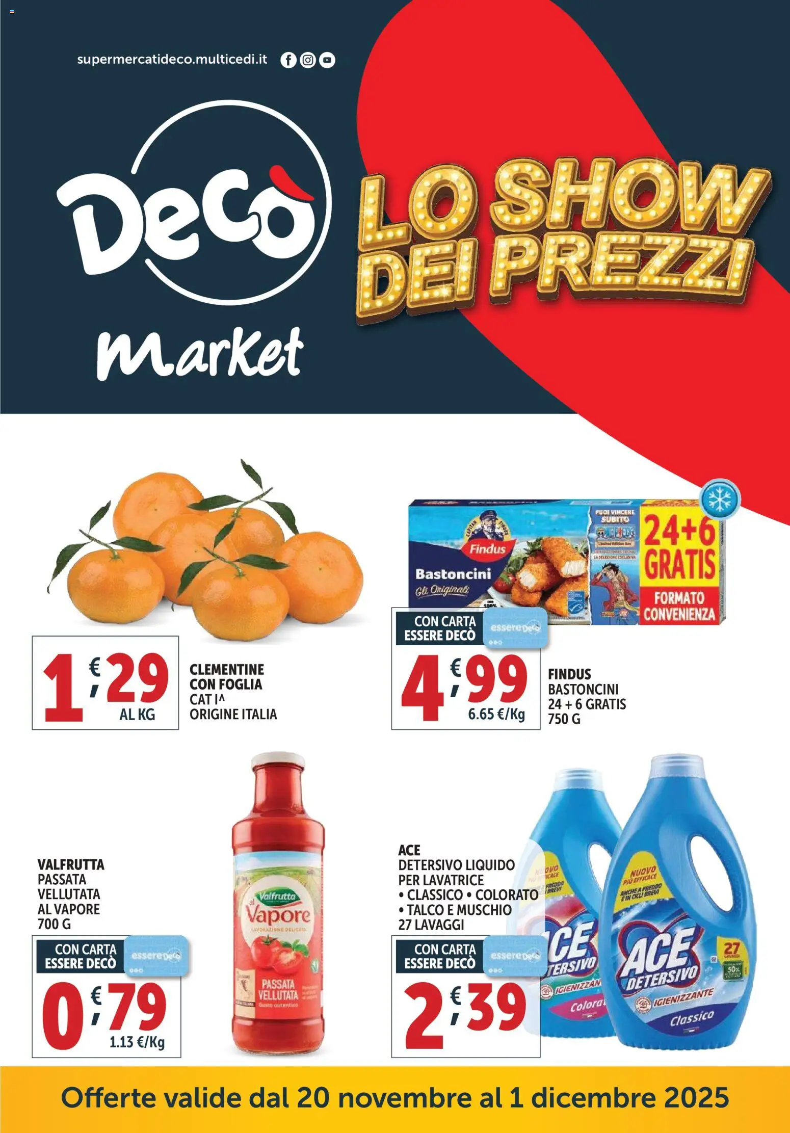 Volantino Decò del 20.11.2025 | Pagina: 1 | Prodotti: Talco, Lavatrice