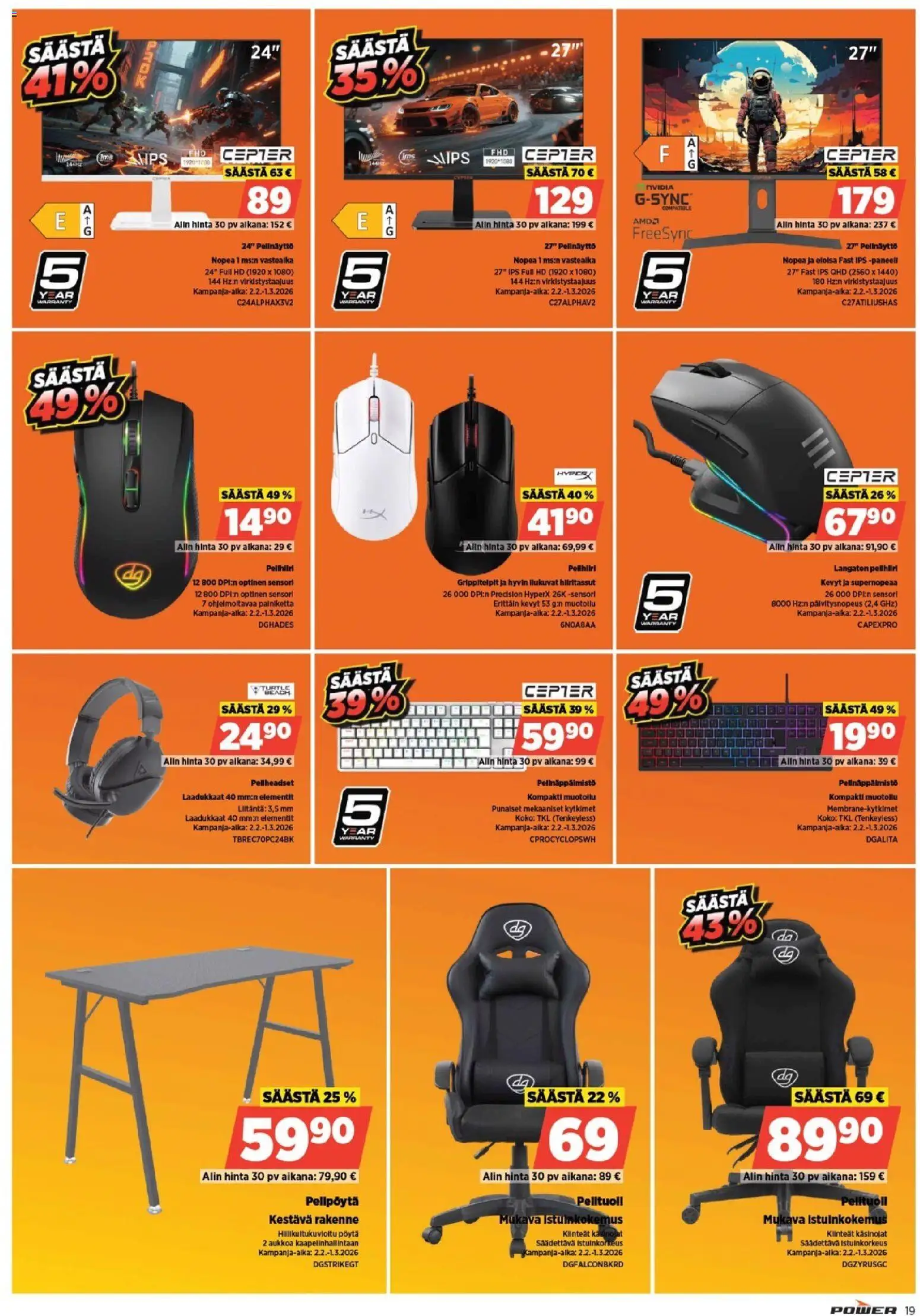 Power - POWER HINTAAN Viikon mainoslehti – voimassa 21.03.2026 alkaen | Sivu: 19 | Tuotteet: Pöytä