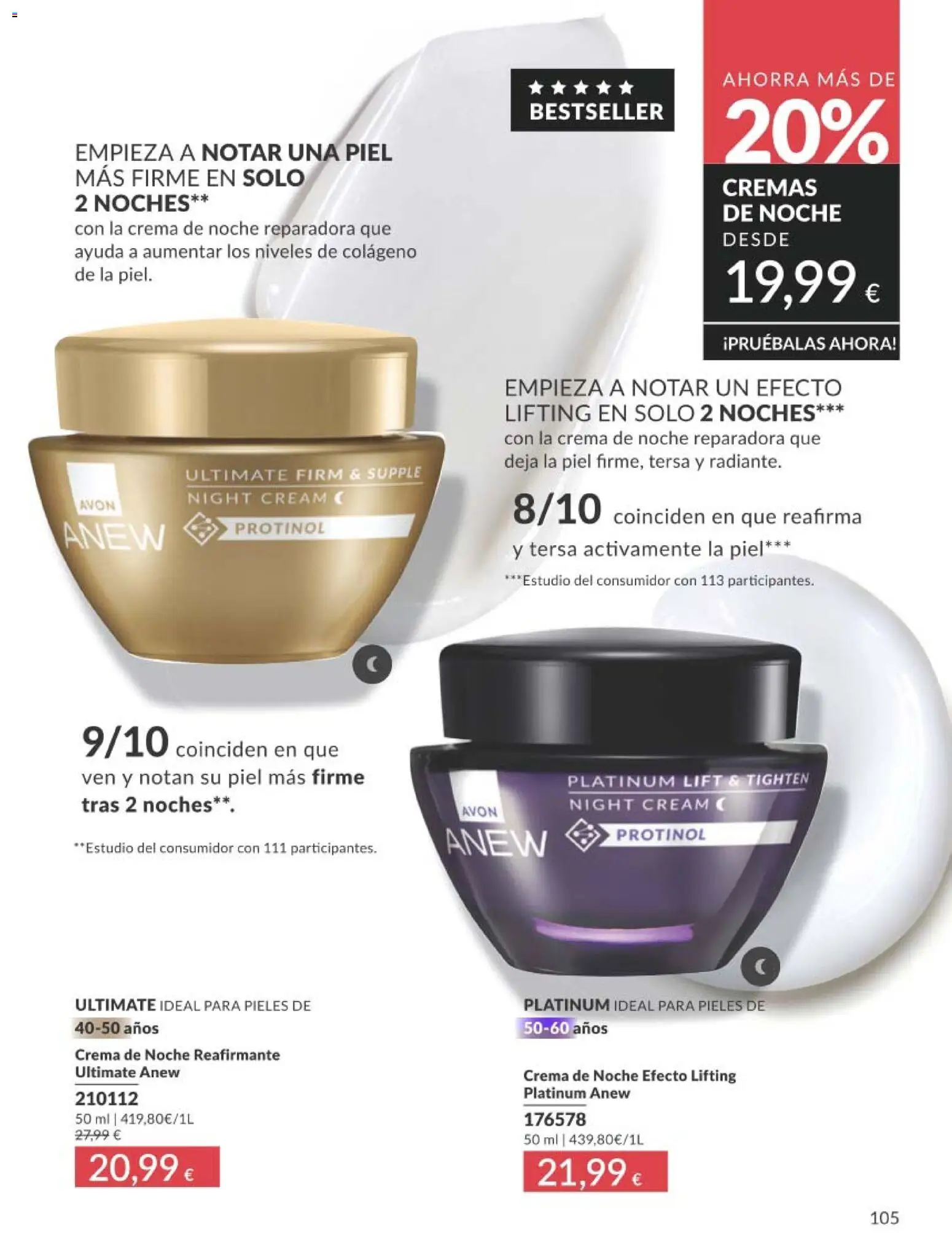 Catálogo AVON campaña 4 │ válido desde el 01.04.2026 | Página: 105 | Productos: Crema, Crema de noche